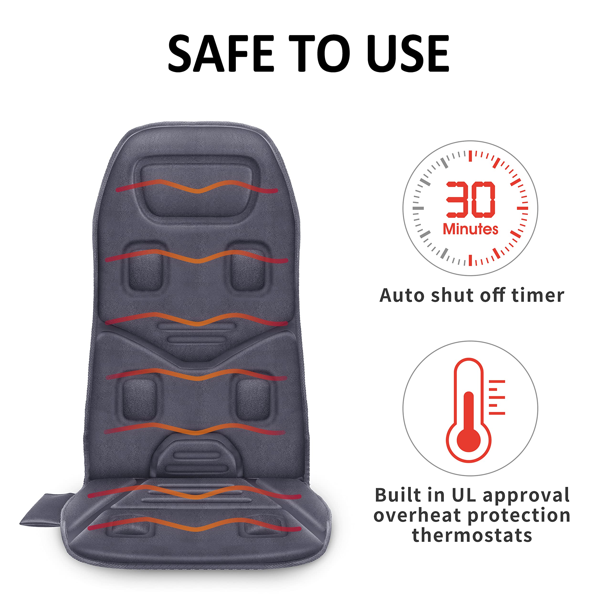 COMFIER Vibration Back Massager Seat Cushion with Heat,Father Day Dad Gifts for Men,10 Motors Massage Chair Pad,Chair Massager for Pain Relief at Office/Home, Father Day Gift