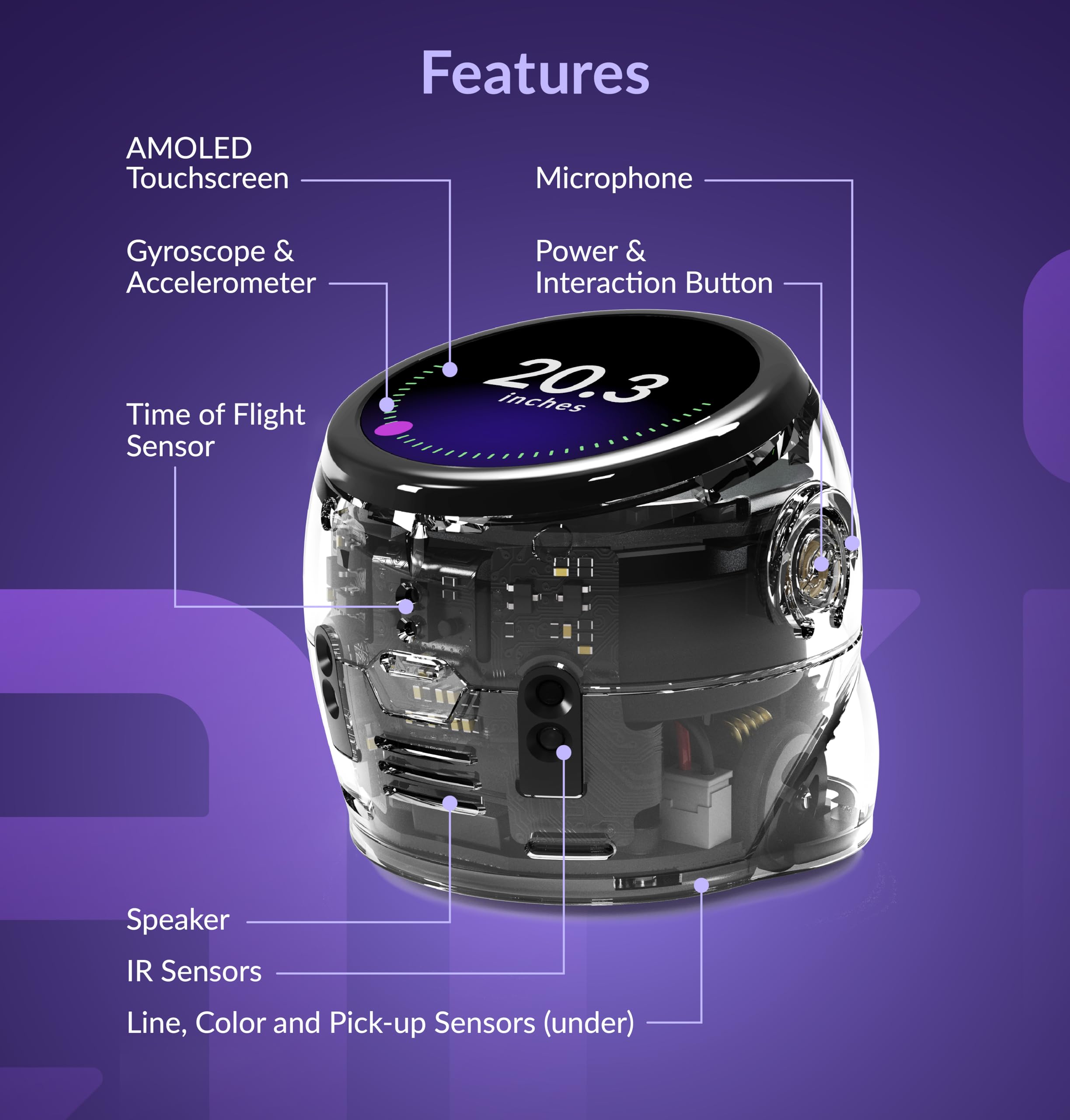 Ozobot Ari Entry Kit | Interactive Learning Robot with Touch Screen, ToF Sensor, Accelerometer, Gyroscope, and AI Integration | Hands-On STEM Education for Classrooms and Homeschool