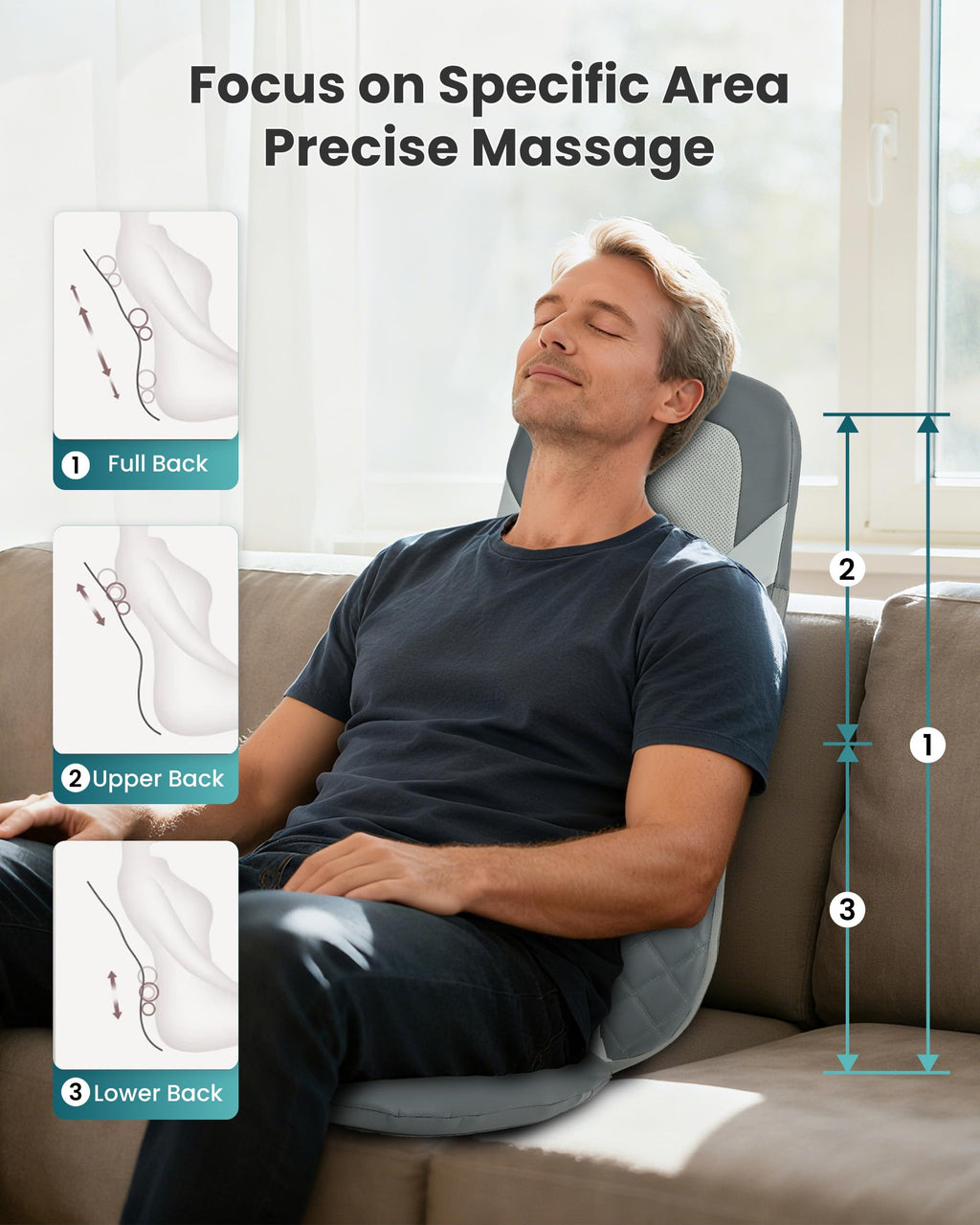 Snailax Back Massager for Full Back Pain Relief Deep Tissue, Long Track Dual 3D Shiatsu Rollers 3 Height Settings Foldable Massage Chair Pad with Heat, Vibration Heated Seat Cushion, Gifts for Mom Dad
