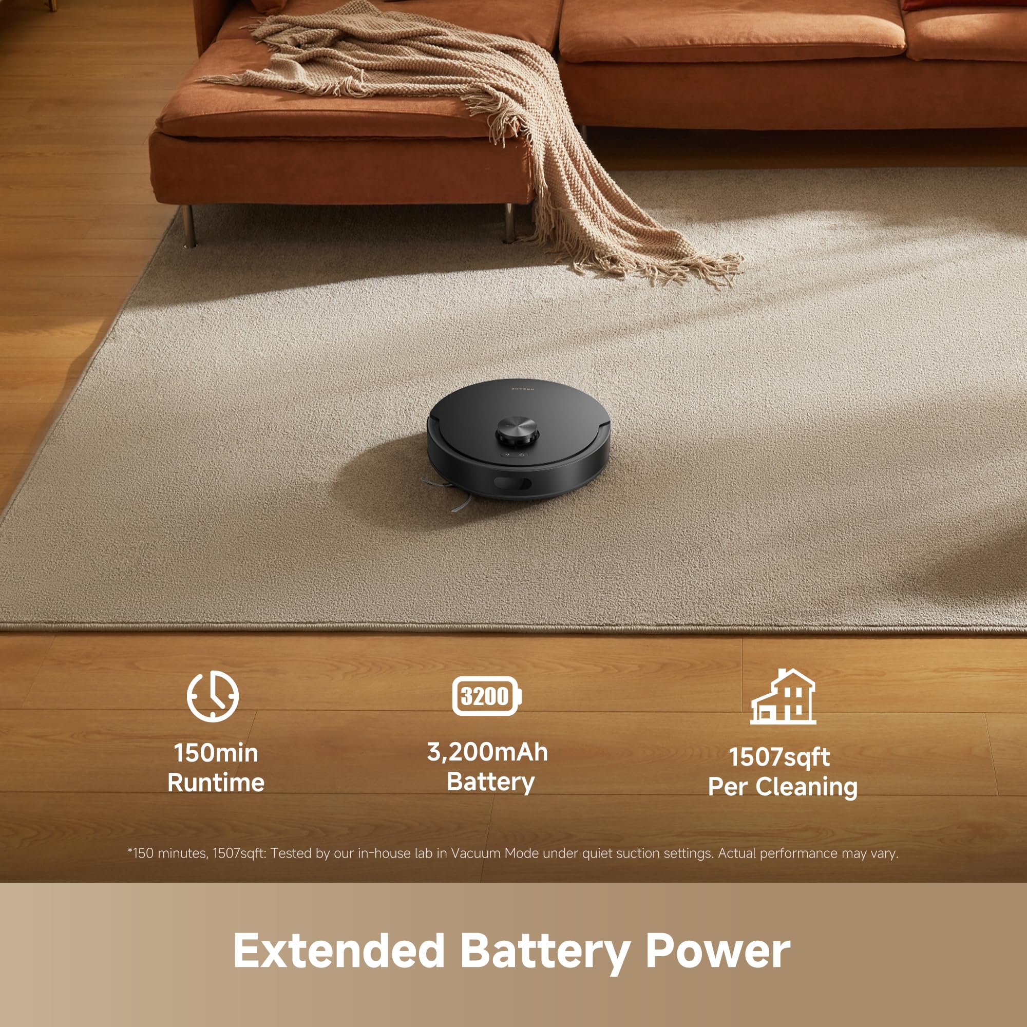 DREAME D20 Air Plus Robot Vac and Mop Combo with 20,000Pa Suction, Anti-Tangling Tech, Auto-Emptying Dock, Deep Carpet Cleaning and Smart Navigation White