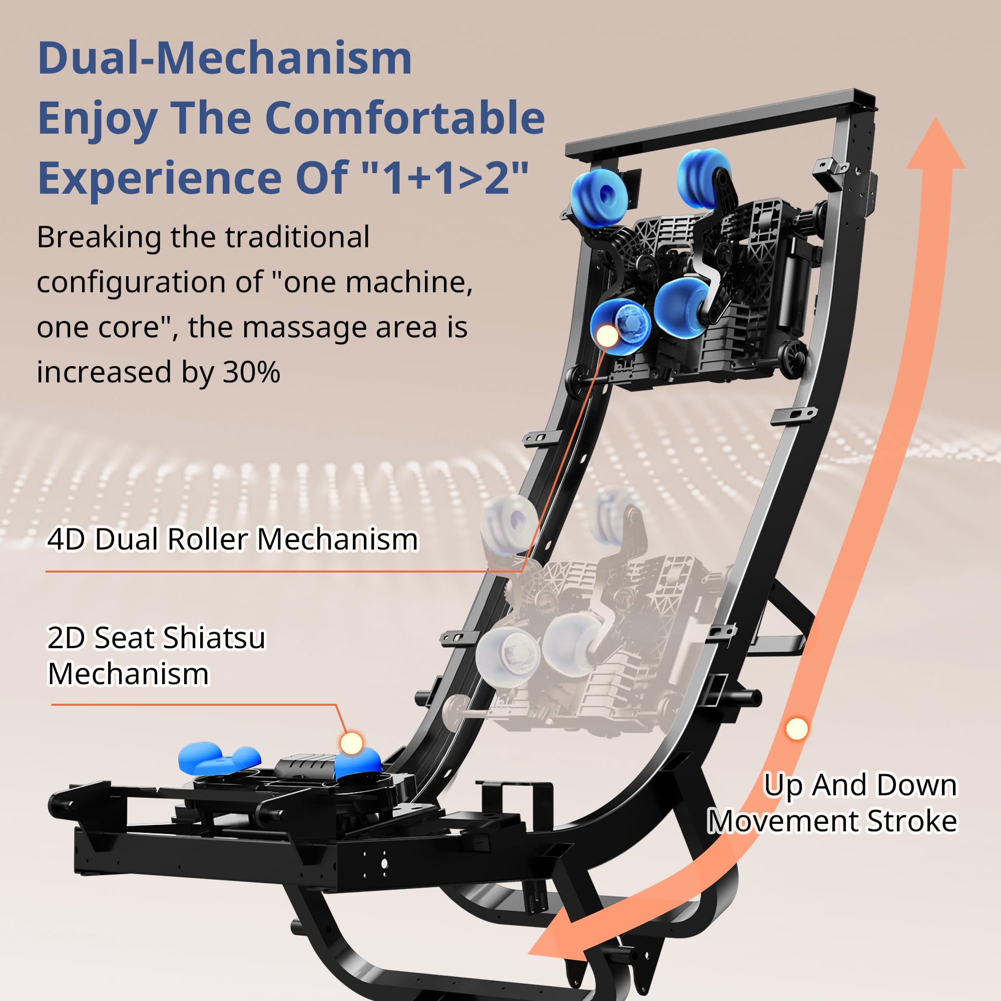MYNTA 4D Massage Chair, Dual Mechanism 4D+2D Massage Chair Full Body, Waist & Shawl Heating with Extended SL-Track, Foot & Calf Massager, Music Sync with Hi-Fi Bluetooth Speaker