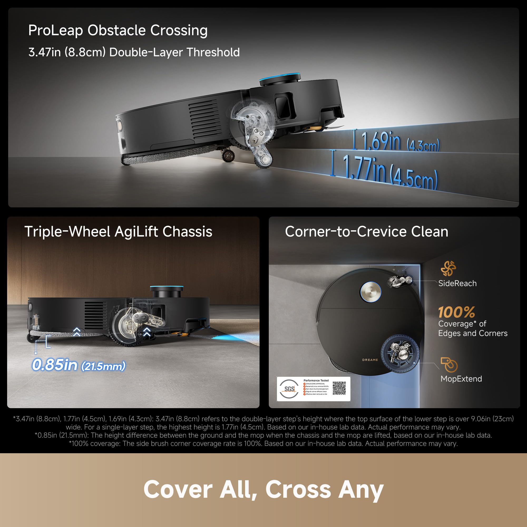 DREAME X60 Max Ultra Complete Robot Vacuum and Mop, Ultra-Thin Design, 35,000Pa Suction, Self Emptying&Refilling, Mop Self-Cleaning, 280+ Obstacle Avoidance, White