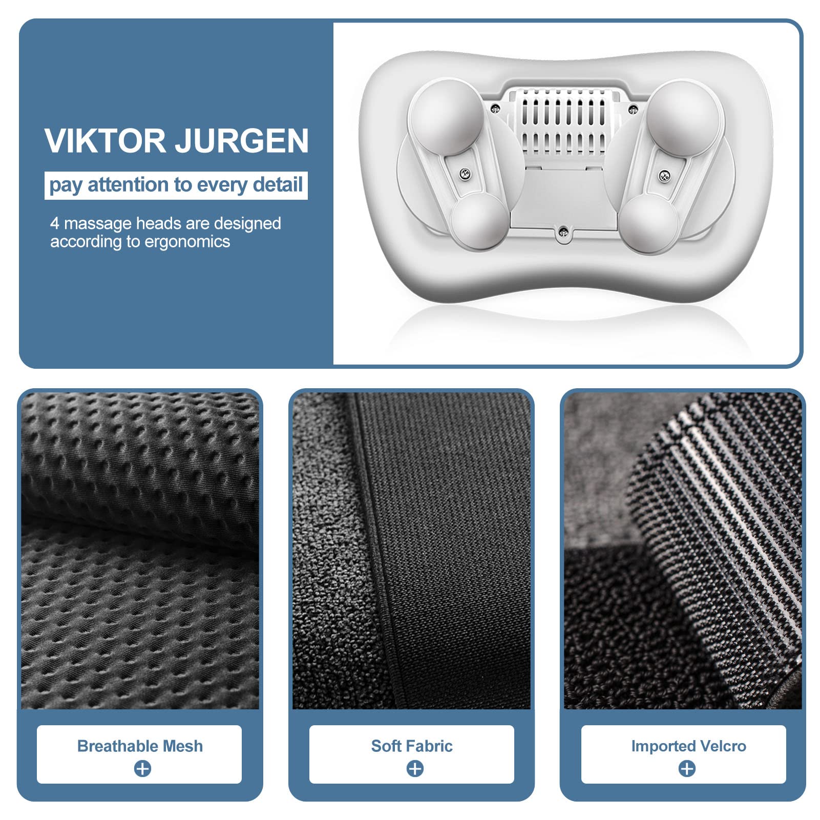 VIKTOR JURGEN Fathers Day Dad Gifts, Shiatsu Back Massager with Heat – Deep Tissue Massage for Neck, Shoulder, Back Pain Relief, Electric Kneading 3D Massage Pillow Gifts for Men Women Mom, Christmas