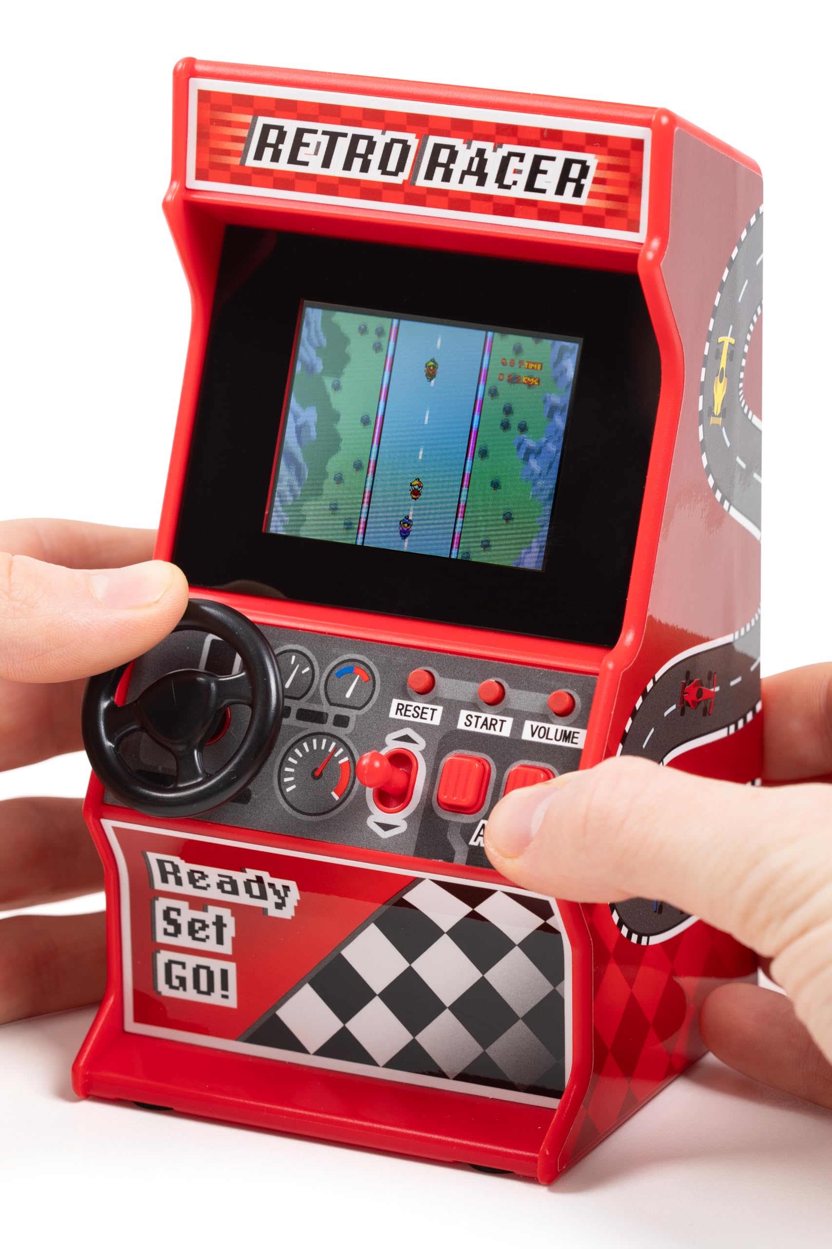Mini Arcade Machine, 240 Built-in 8-Bit Games, 2.5” Full Colour Screen, 8-Way Joystick, Handheld Retro Games Console – Orb Gaming by ThumbsUp!