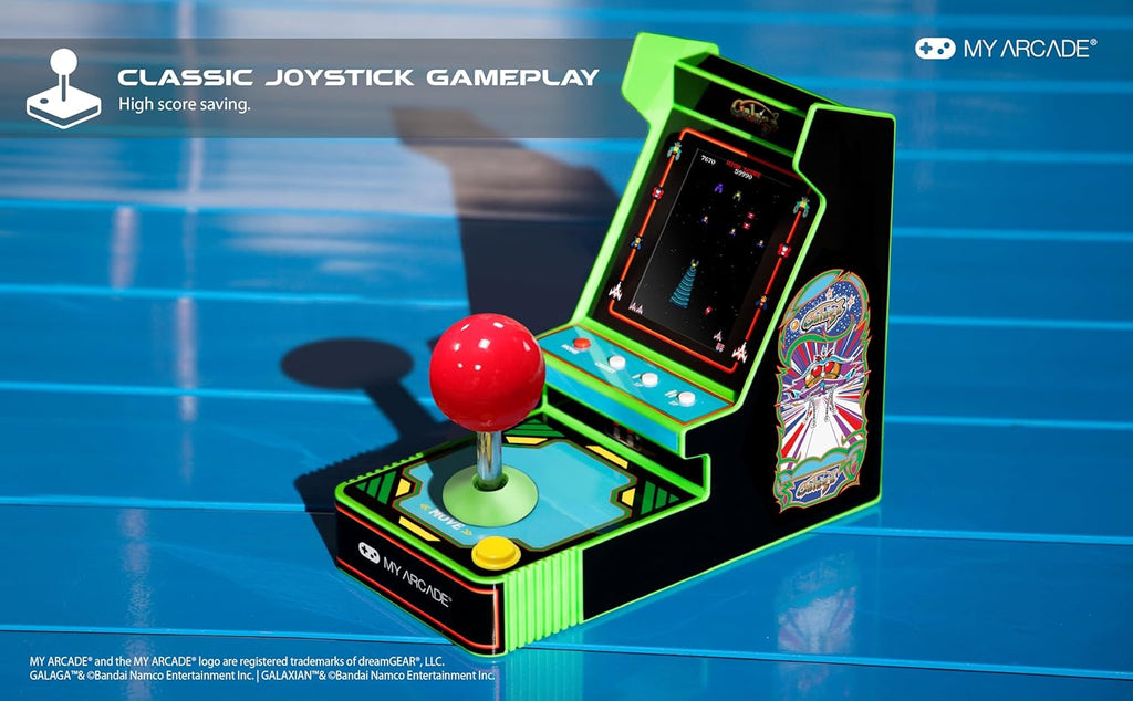 My Arcade NEW Galaga Red Joystick Player: Galaga and Galaxian Portable Console, Retro Games - 3.5" Full Color Display