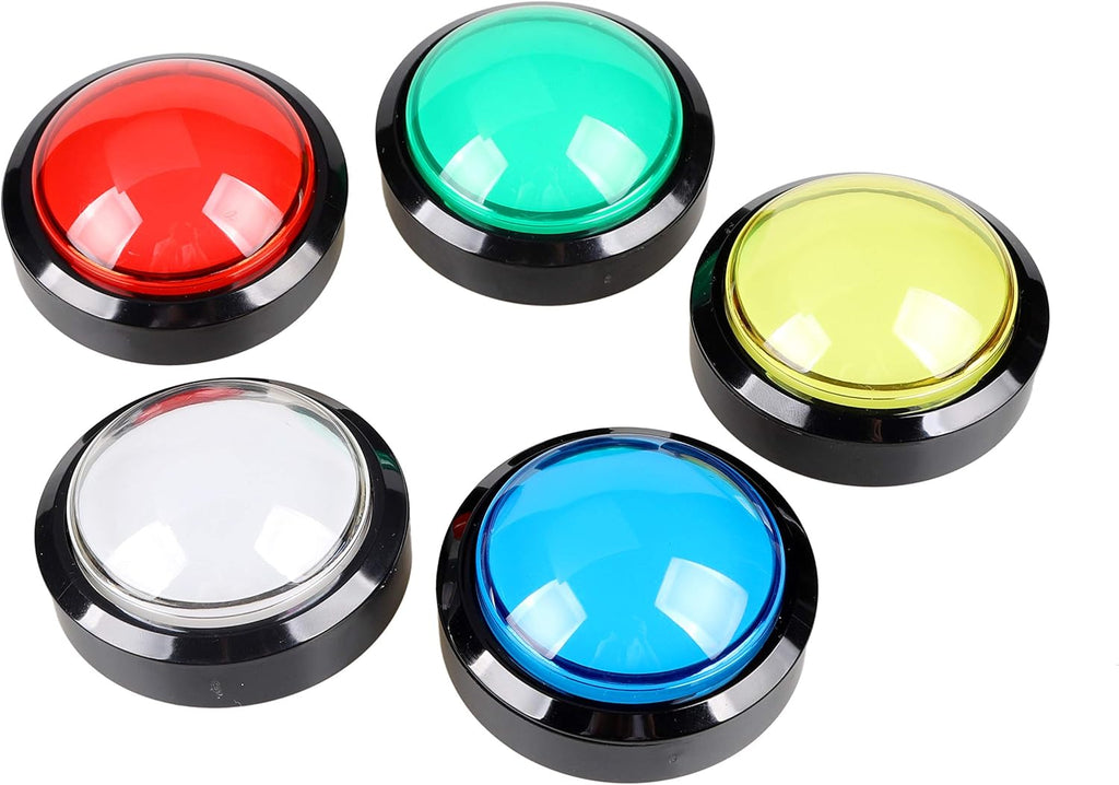 EG STARTS 5X New 60mm Dome Shaped LED Illuminated Push Buttons for Arcade Coin Buttons Machine Operated Games DC 12V