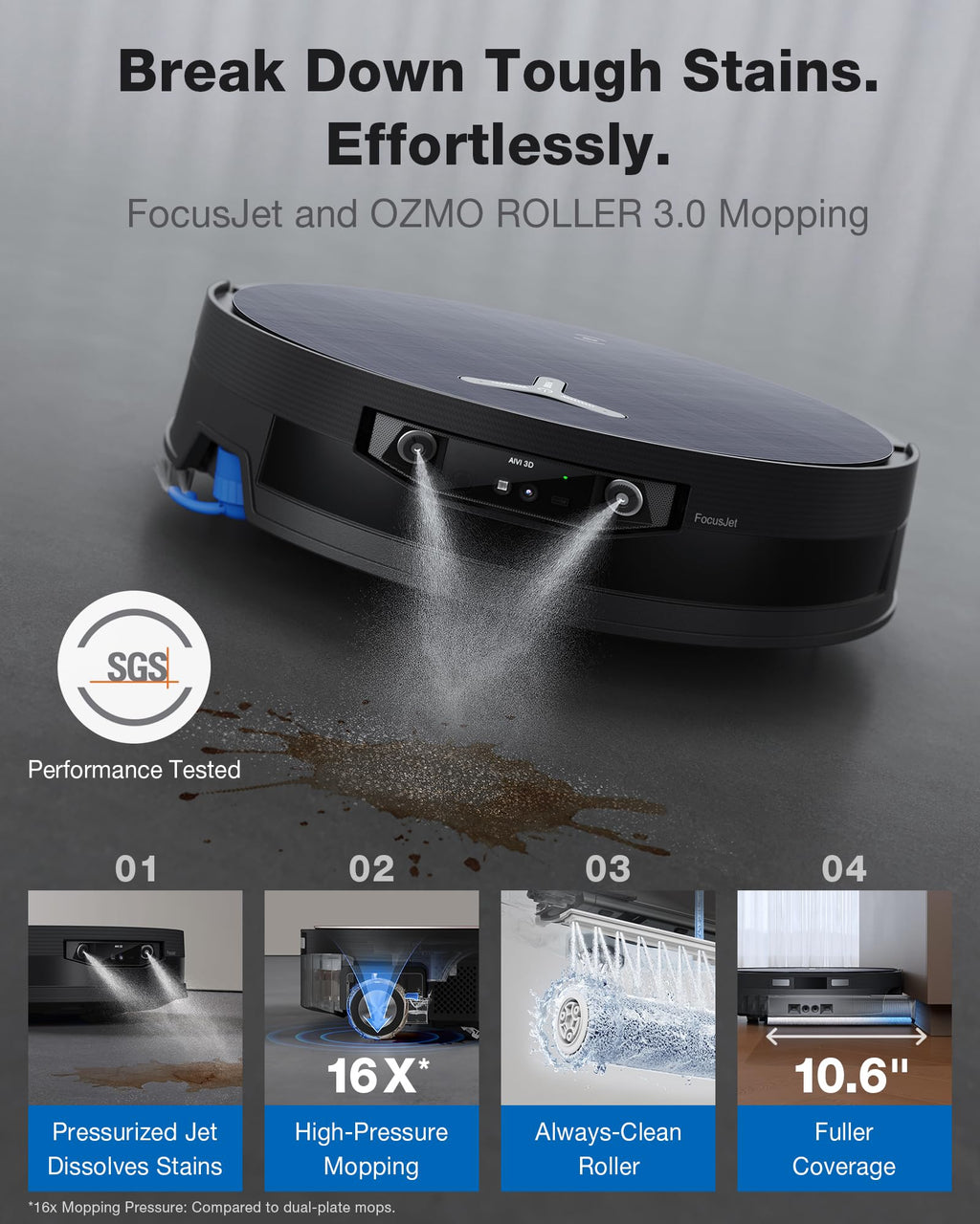 ECOVACS DEEBOT X12 PRO Omni Robot Vacuum and Mop, 22000Pa Suction, FocusJet Pre-Spray, Bagless Dust Station, OZMO Self-Washing Mop, TruEdge Cleaning, ZeroTangle, Perfect for Pet Hair & Carpets