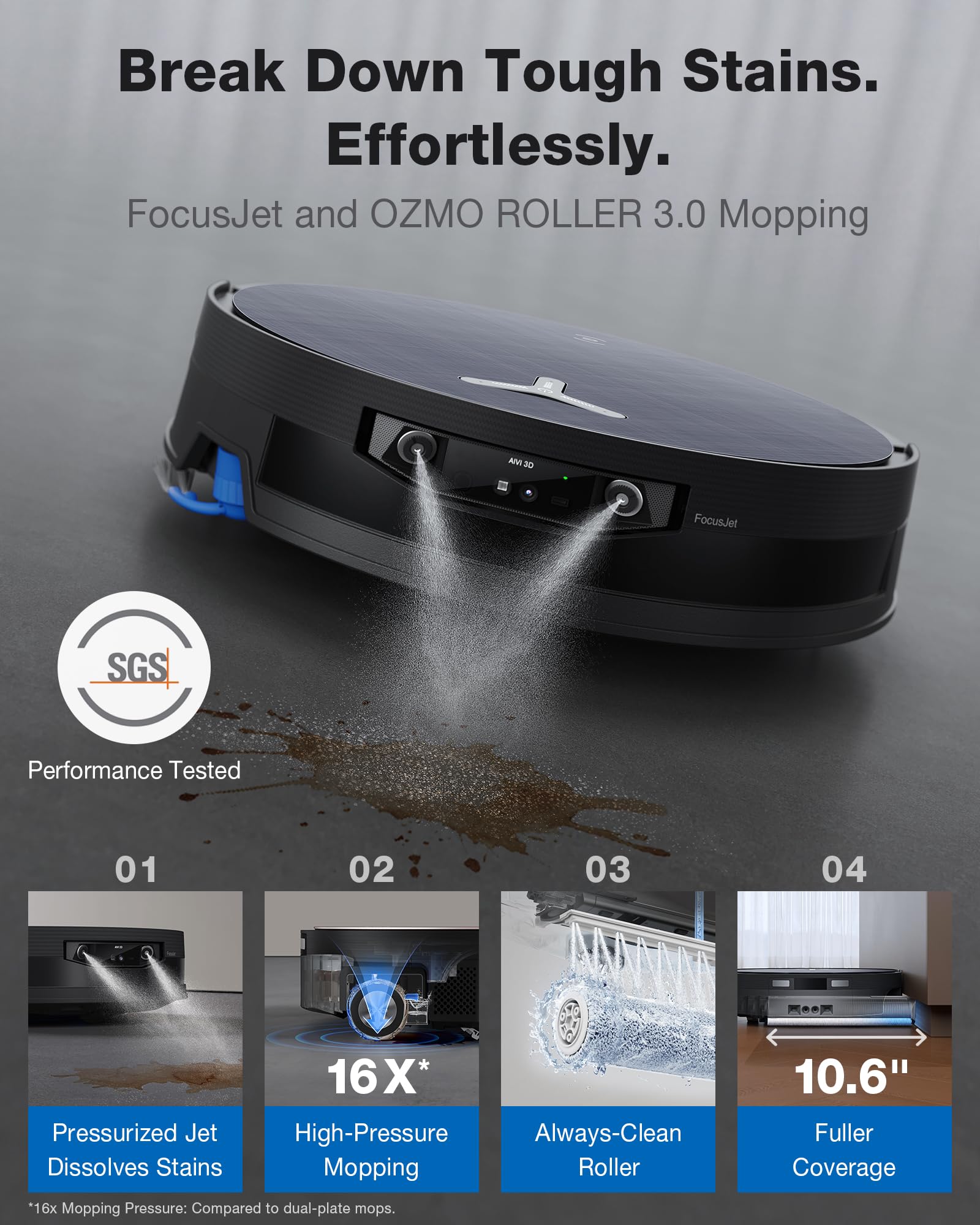 ECOVACS DEEBOT X12 PRO Omni Robot Vacuum and Mop, 22000Pa Suction, FocusJet Pre-Spray, Bagless Dust Station, OZMO Self-Washing Mop, TruEdge Cleaning, ZeroTangle, Perfect for Pet Hair & Carpets