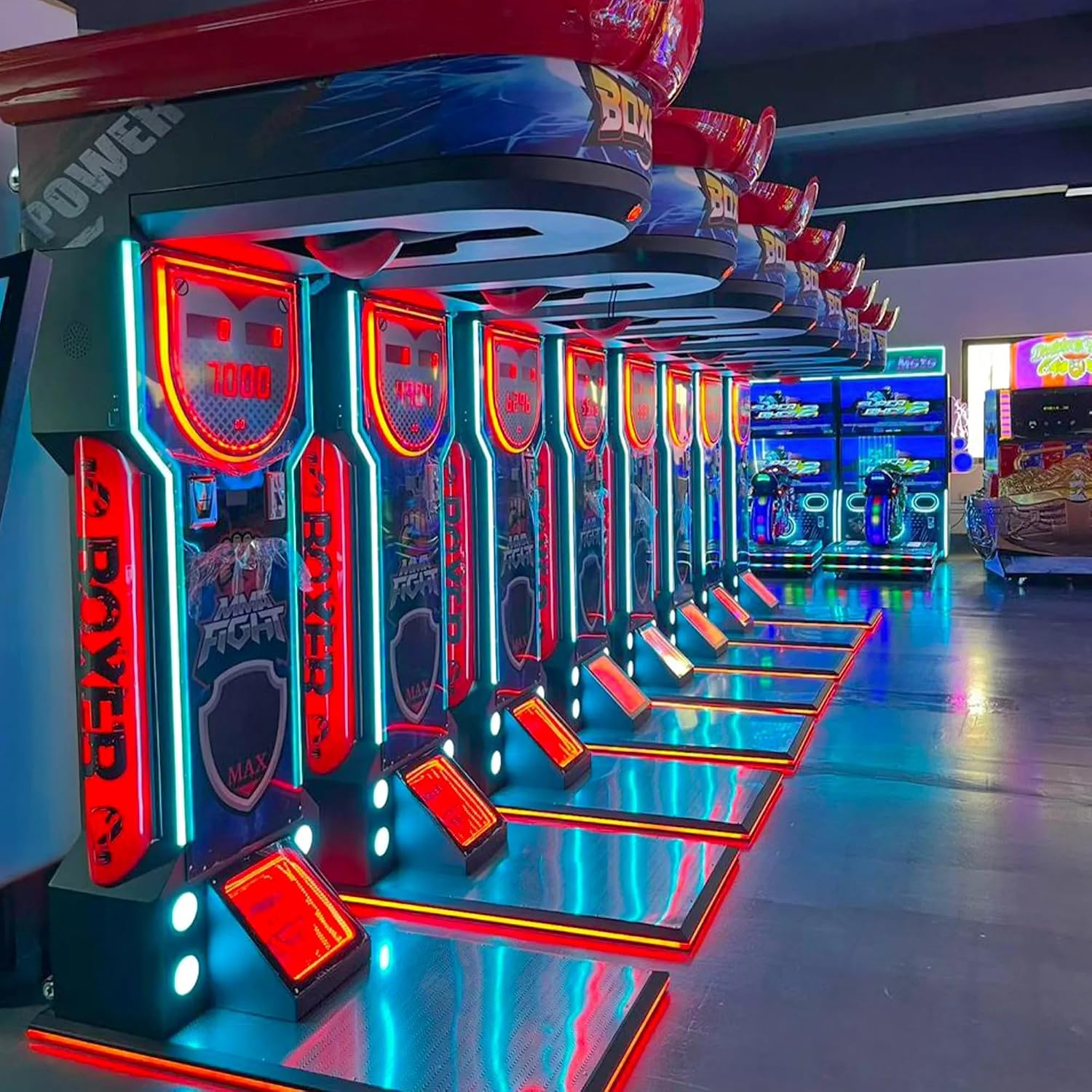 CREATIVE ARCADES MMA Fight Boxer Heavy Hit Arena – Coin Operated Boxing Arcade Machine with Neon Lights | Commercial Punching Arcade Game for Amusement Centers, Bars, FECs & Entertainment Venues