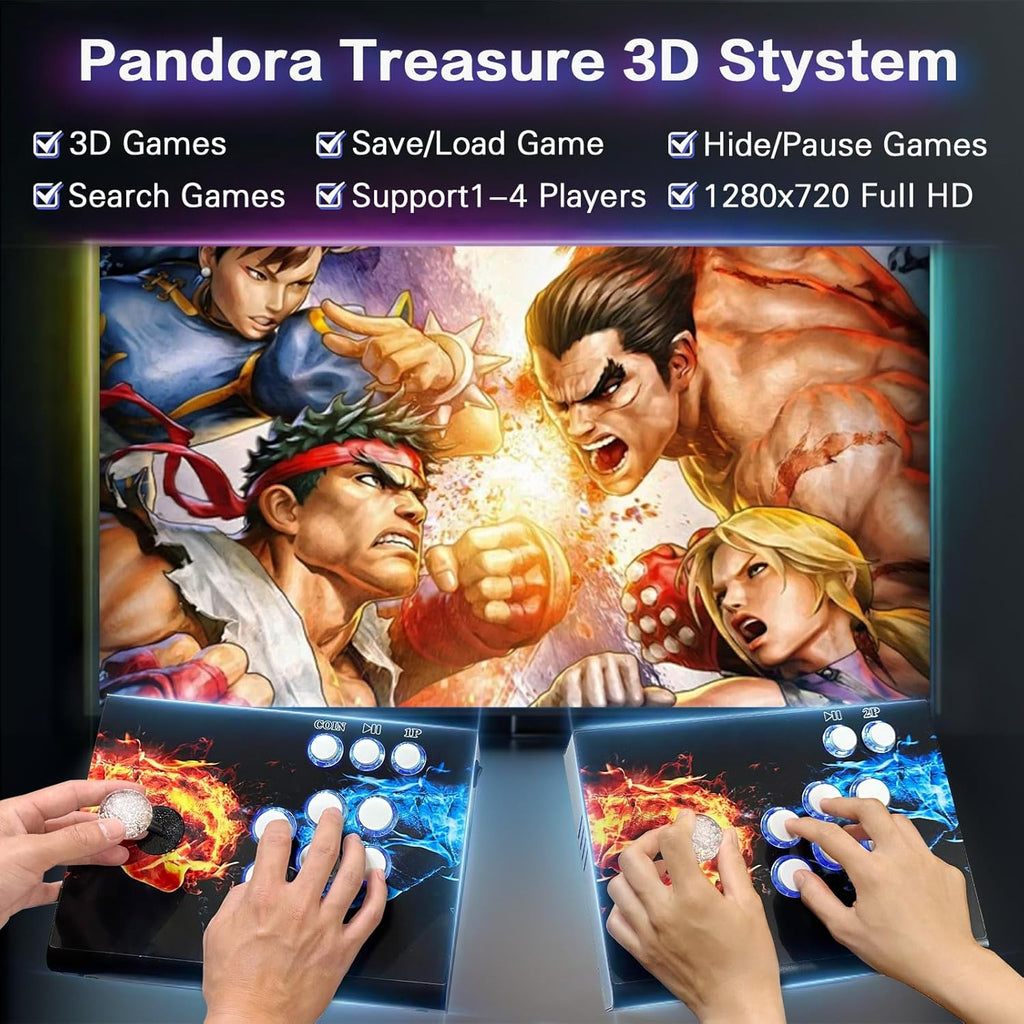 substaN Newly Upgrade 3D Arcade Games Console Built-in 30000+ Classic Games, 20+ Simulators, Two Separate Consoles, 1280x720 HD Retro Gaming Machine for 4K TV & Projector & PC, Supports 1-4 Players