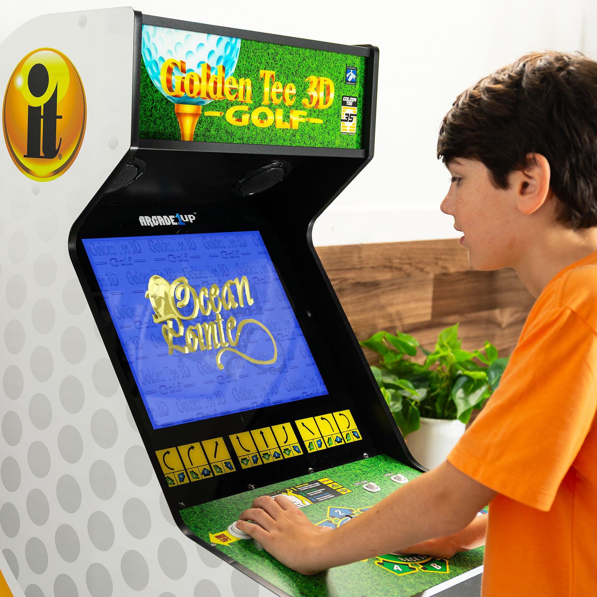 ARCADE1UP Golden Tee 3D Deluxe Arcade Machine, Built for Your Home, Over 5-Foot-Tall Cabinet with 8 Classic Games