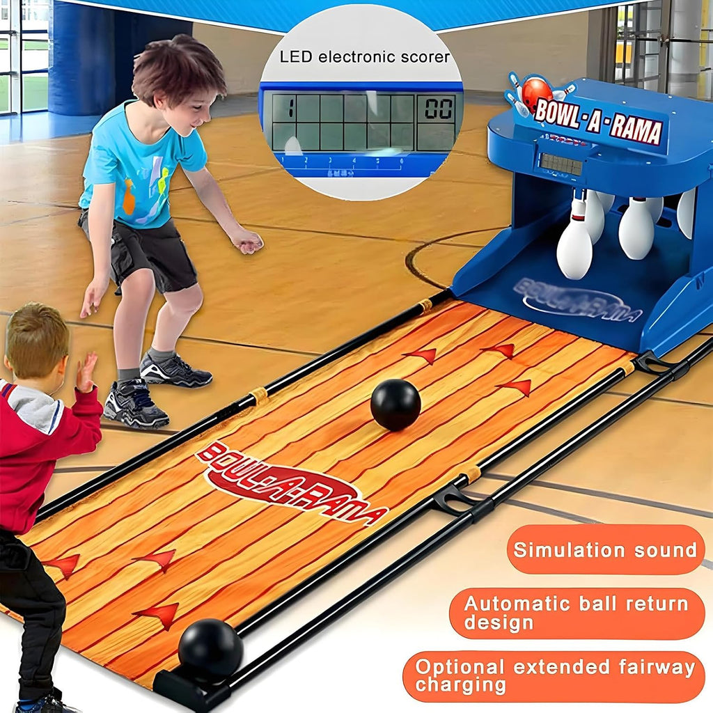Home Bowling Game Machine, Foldable Indoor Electronic Bowling Alley with LED Scoreboard, Fun Family Activity, 2m Long, Ideal for Kids and Adults, Perfect for Parties