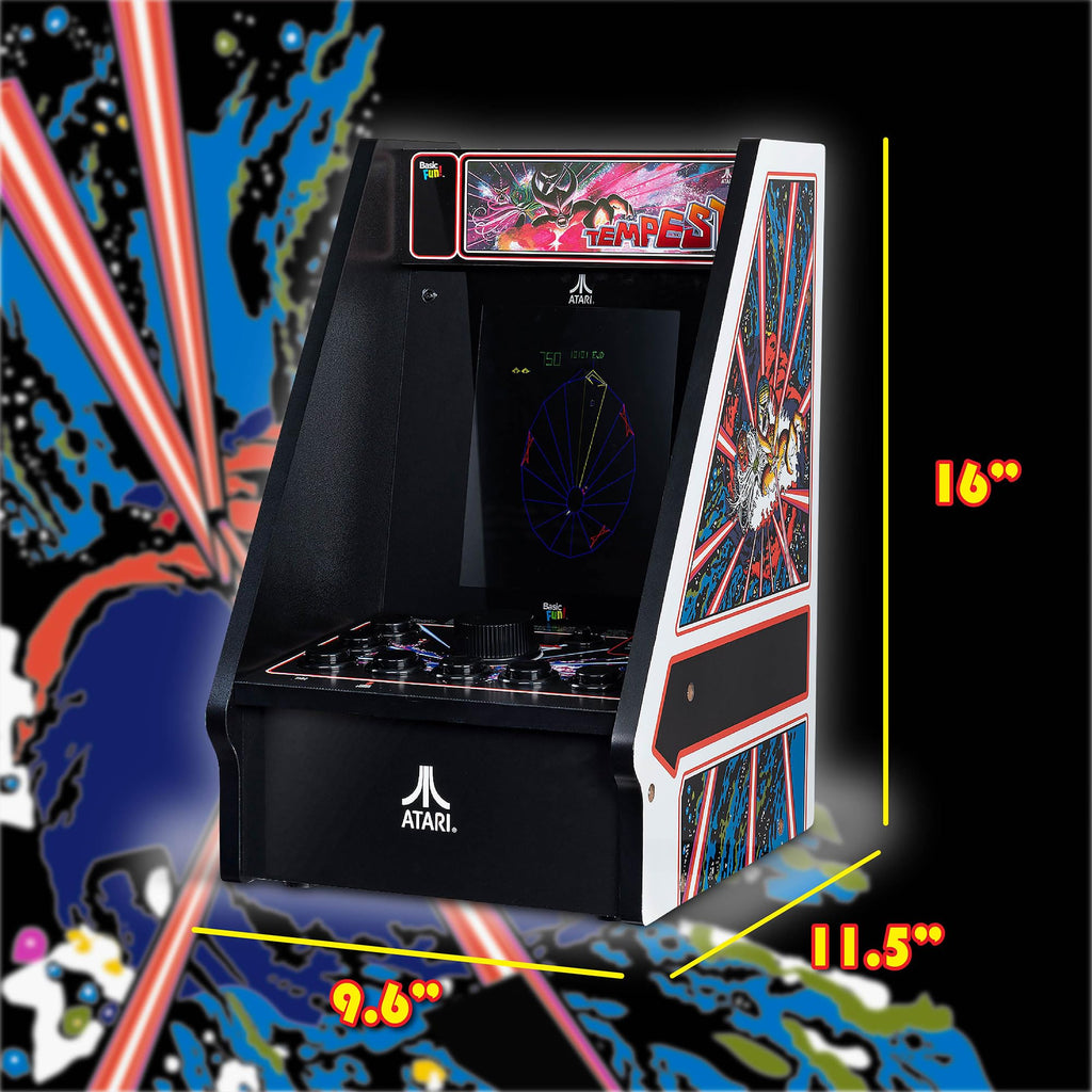 Arcade Classics - Atari Asteroids Counter Series Game Machine, 5 Games, 8" Liquid Crystal Screen - Mini Cabinet, Portable Gaming, Retro, Countertop Console, Basement Decoration, Man Cave