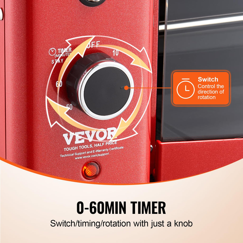 VEVOR Shawarma Grill Machine, Chicken Shawarma Cooker Machine Countertop, Electric Stainless Steel Broiler Gyro Rotisserie Oven Doner Kebab Machine, for Home Restaurant Kitchen Parties