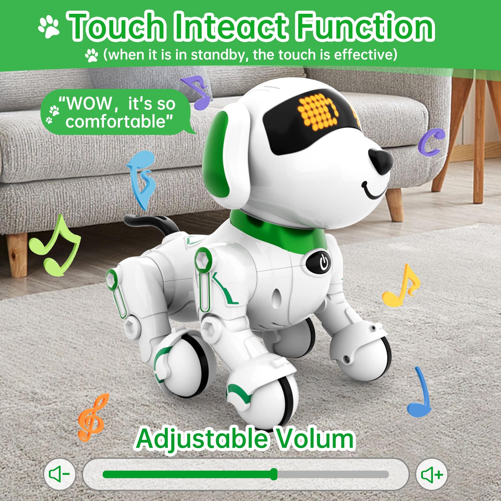 Dwi Dowellin Robot Dog for Kids 8-12,Remote Control Smart Robotic Dogs Pet Puppy Robotic Toy,Interactive Touch Walking Talking Toys for Boys Girls Christmas Birthday Gifts
