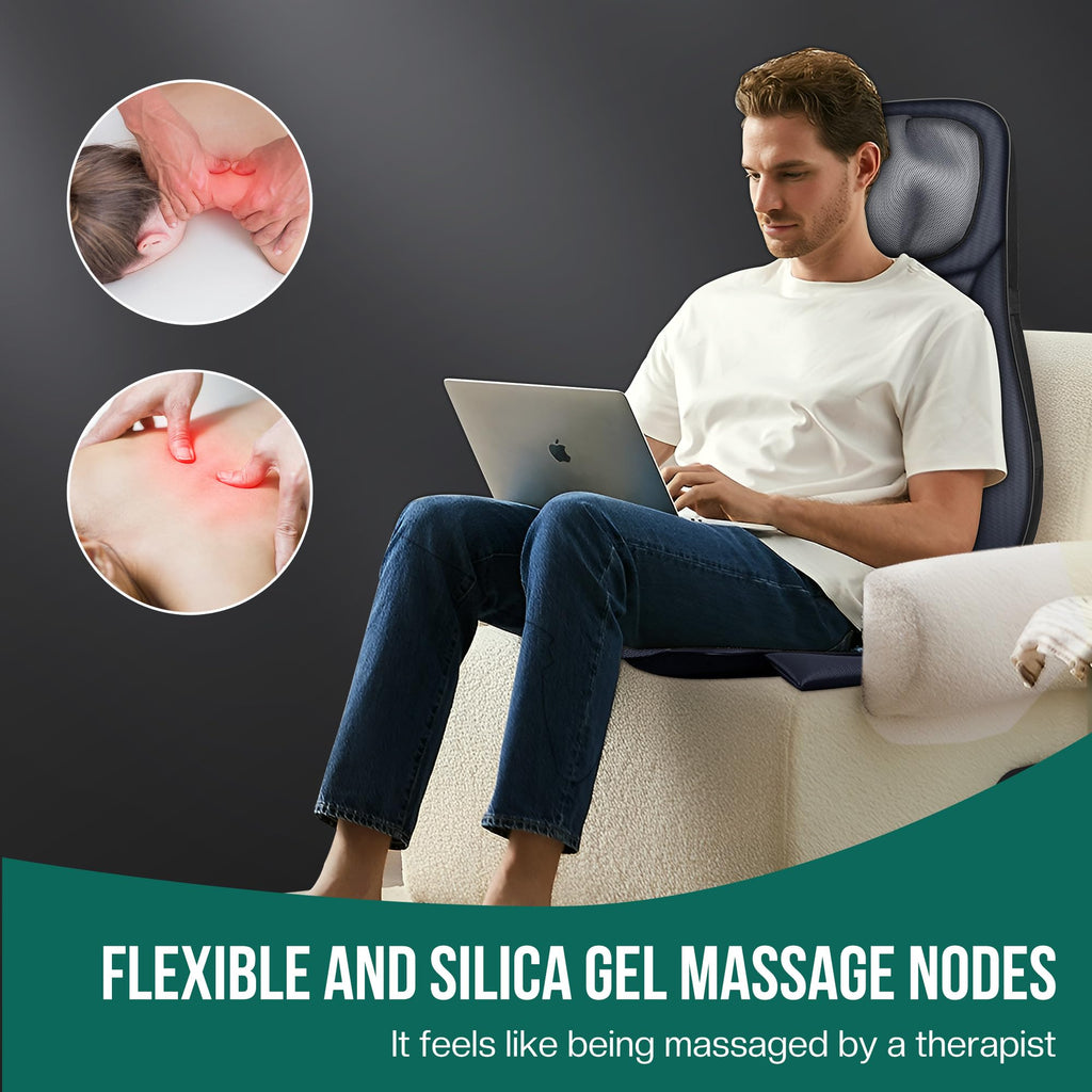 Snailax shiatsu Neck & Back Massager with Heat, Full Back Kneading Shiatsu or Rolling Massage, Massage Chair pad with Height Adjustment, Back Massager for Neck and Shoulder