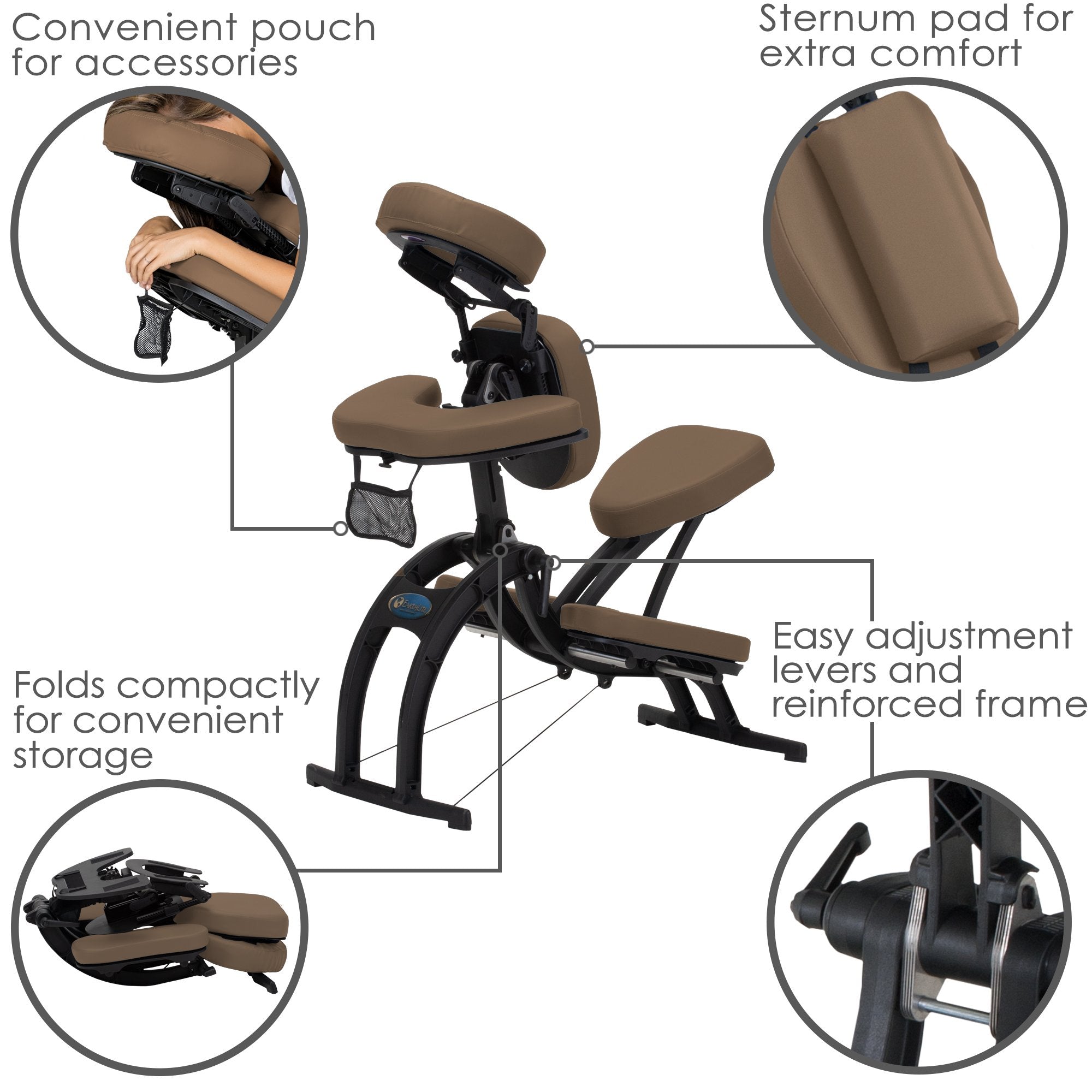 EARTHLITE Portable Massage Chair AVILA II - Premium Folding Spa/Massage/Tattoo Chair incl. Rolling Carry Case
