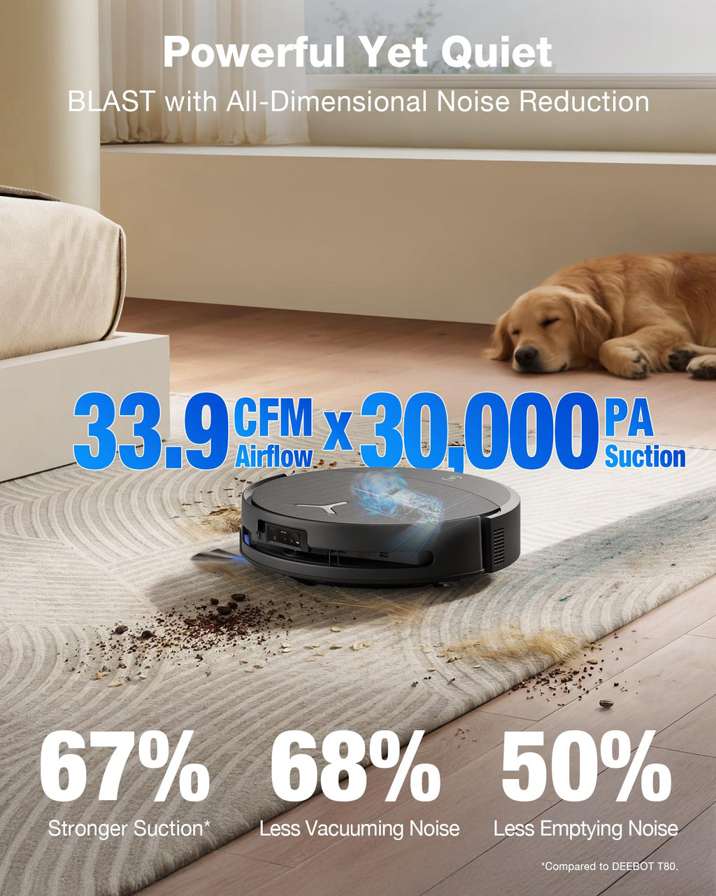 ECOVACS DEEBOT X9 PRO Omni Robot Vacuum and Mop, 16,600Pa Suction, OZMO Roller Self-Washing Mop, ZeroTangle 3.0, Triple Lift System, AI Navigation, Hands-Free Station