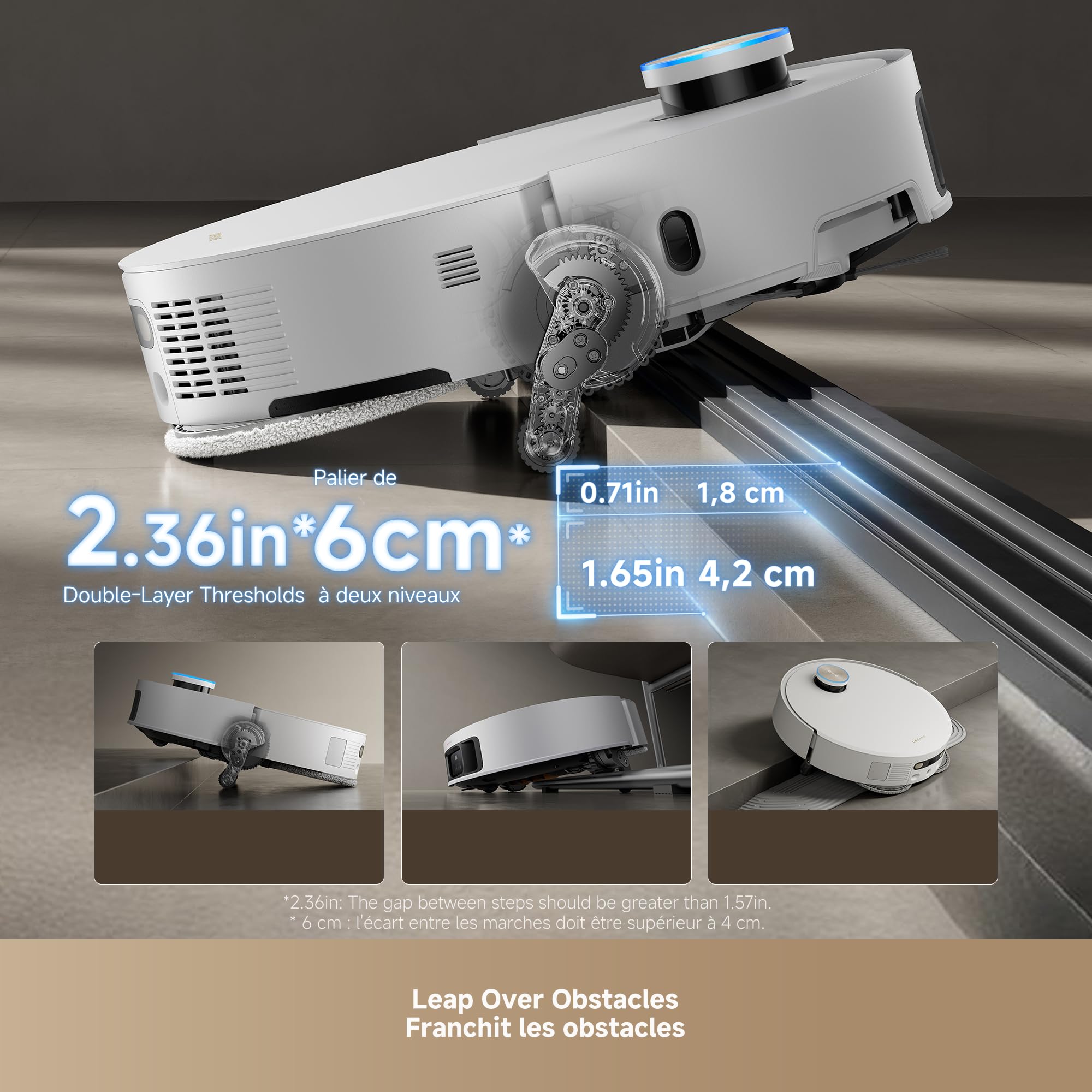DREAME Aqua10 Roller AE Robot Vacuum, Roller Mop Fresh Water Mopping, Carpet-Safe Roller Guard, Auto-Empty, 30,000Pa Suction, 212℉ Hot Water Mop Washing, Hot Air Drying, 100% Detangling, Voice Control
