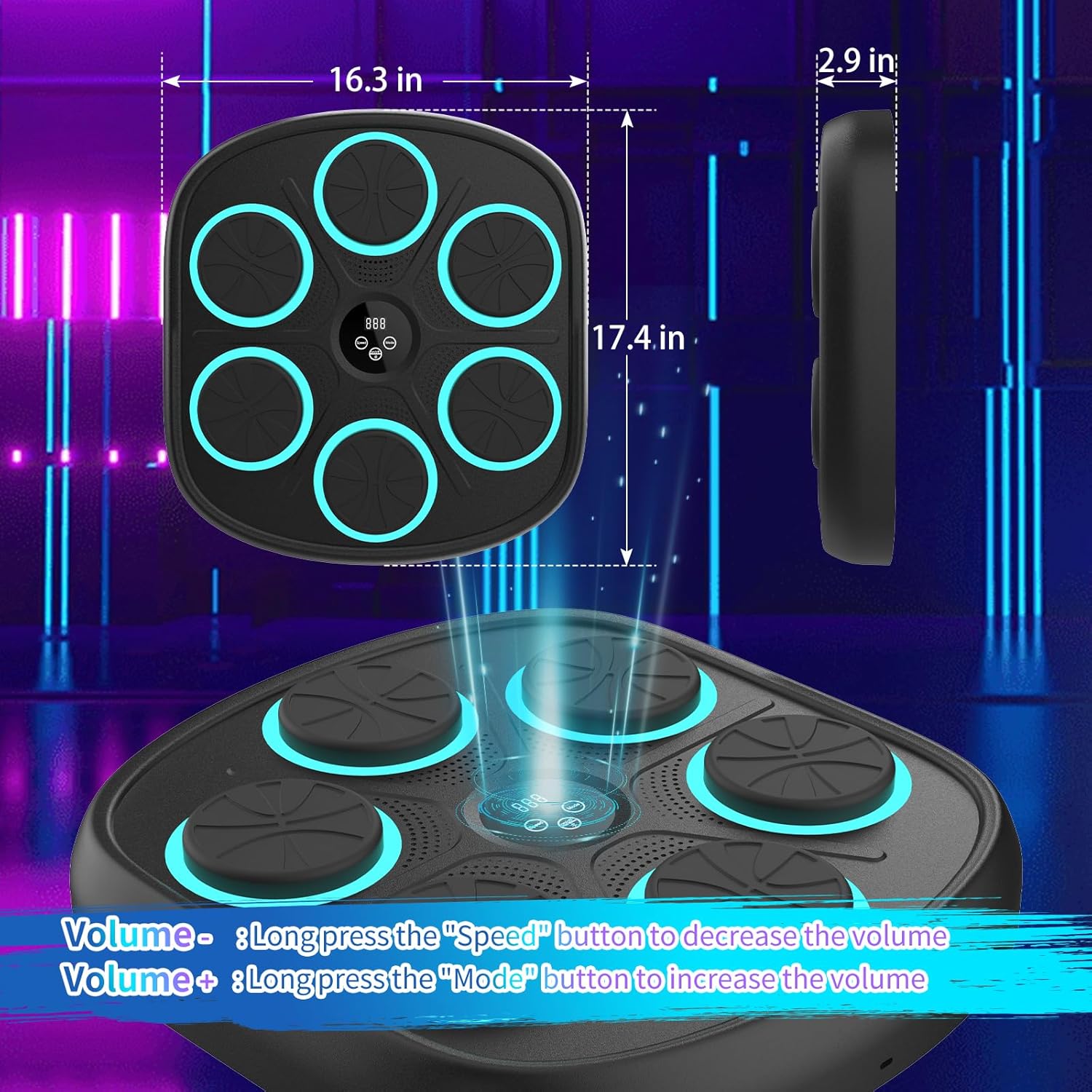 2025 New Model Smart Music Boxing Machine for Adults and Kids, Bluetooth Wall Mounted Punching Trainer with Gloves, 9 Modes & 9 Speeds for Home, Office, and Gym