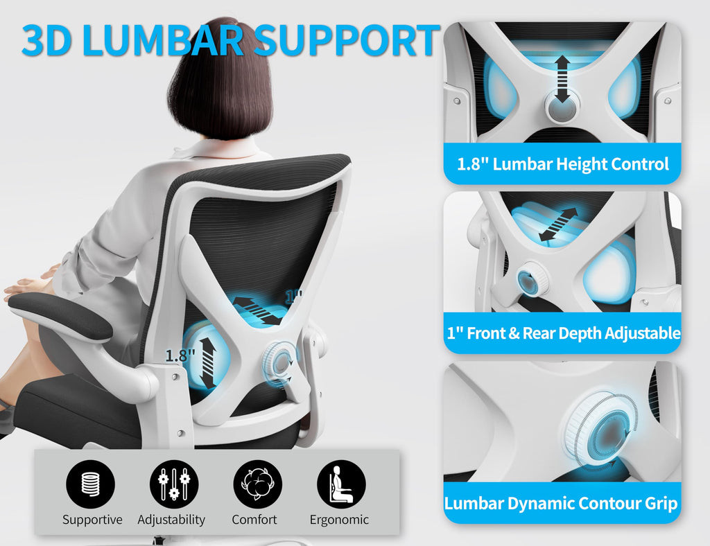 Ergalithic Ergonomic Office Chair - X-Shaped Computer Desk Chairs Comfy, Mesh High-Back Gaming Chair with Adjustable Lumbar Support, Executive Task Chair for Adults, Comfortable for Long Hours