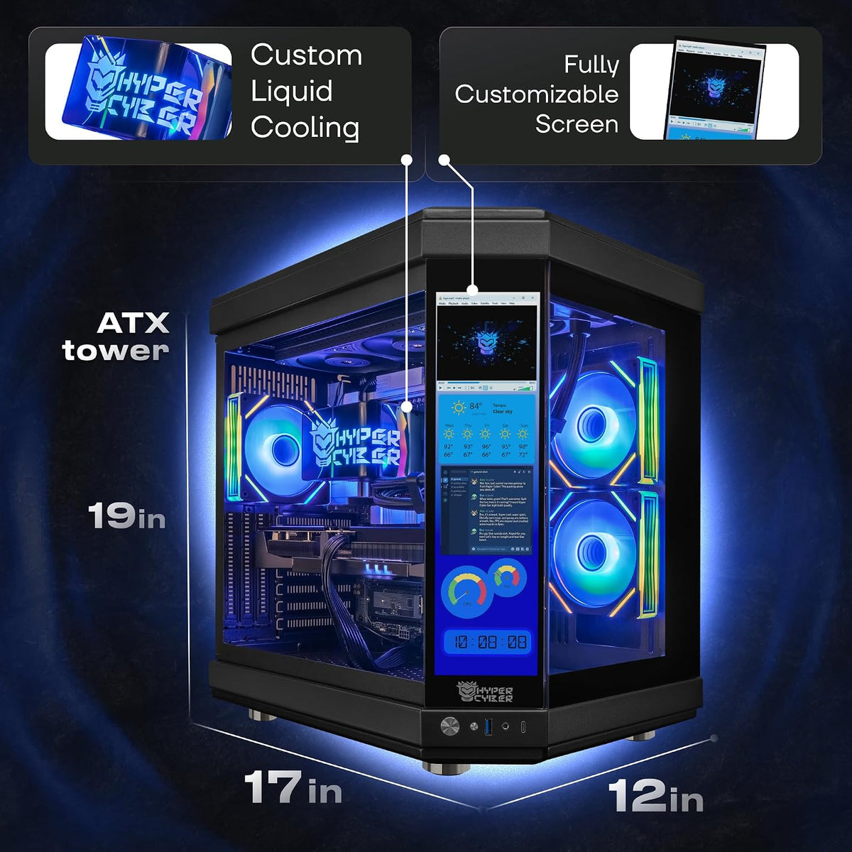 Ultra Black Plus Gaming PC Desktop Computer, Intel Core Ultra 9 285k, GeForce RTX 5080, 64GB DDR5, 1TB SSD, 360 LCD Liquid Cooler, Windows 11 Home, RGB Lighting, Ready to Use