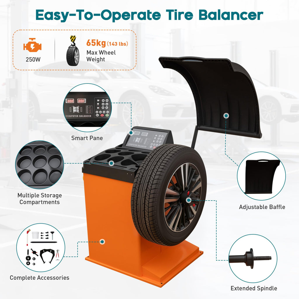 Albott 2HP Tire Changer Machine, 110V Heavy-Duty Wheel Changer for 10"–24" Rims, Outside Clamp 10"–20" Inside Clamp 12"–24", Tire Mounting and Demounting Tool for Home Garage & Auto Shop