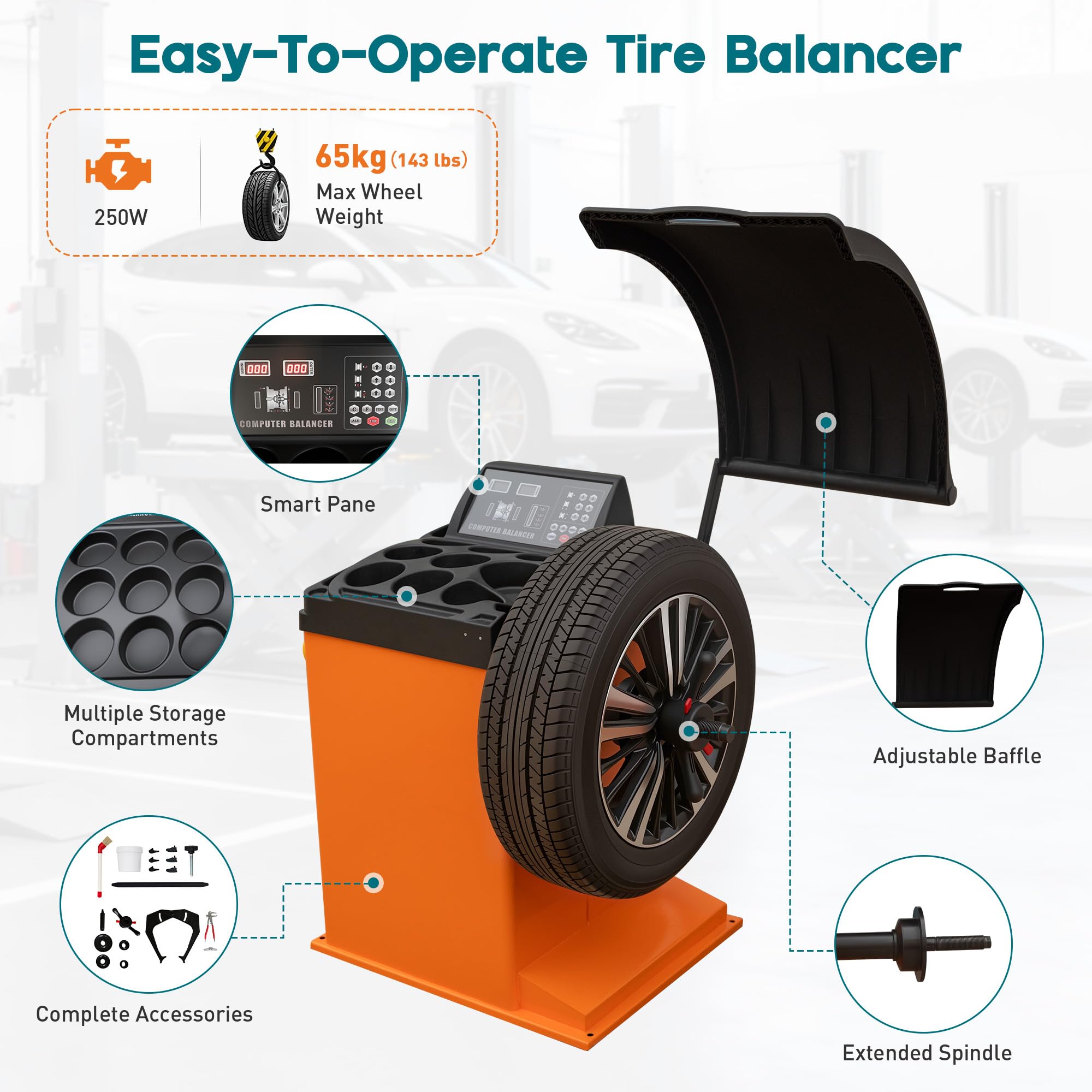 Albott 2HP Tire Changer Machine, 110V Heavy-Duty Wheel Changer for 10"–24" Rims, Outside Clamp 10"–20" Inside Clamp 12"–24", Tire Mounting and Demounting Tool for Home Garage & Auto Shop