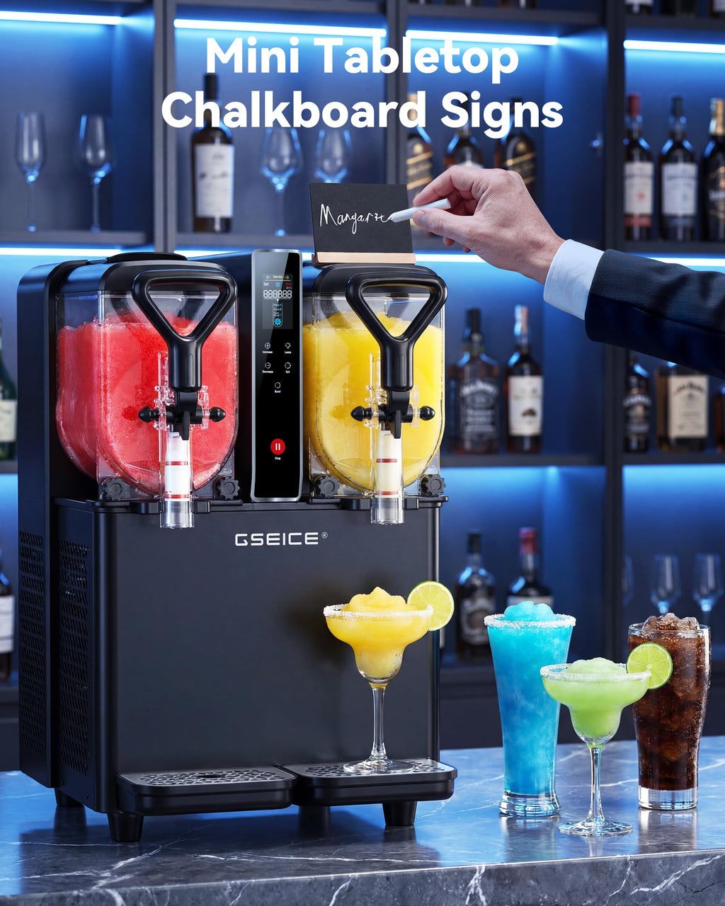 8L/2.1Gal Slushie Machine for Commercial & Home Use, Frozen Drink Maker for Slushy,Margaritas,Frappés,Milkshake and More