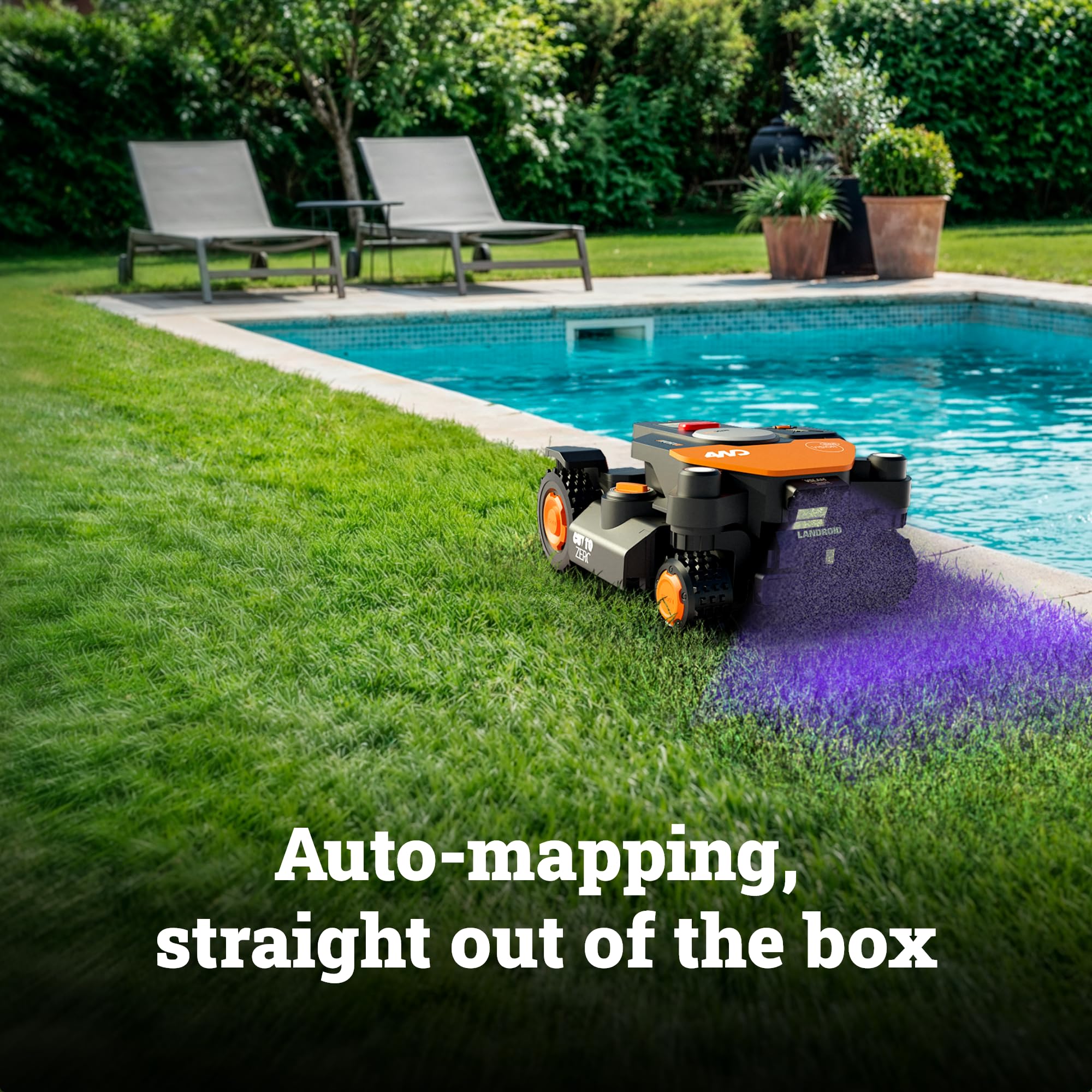 WORX Landroid Vision Cloud Robot Lawn Mower, No Perimeter Wire Robot Mower for 1/4 Acre, AI Obstacle Avoidance and RTK Cloud Navigation, 30% Slope, Auto Mapping, App Control, WR310