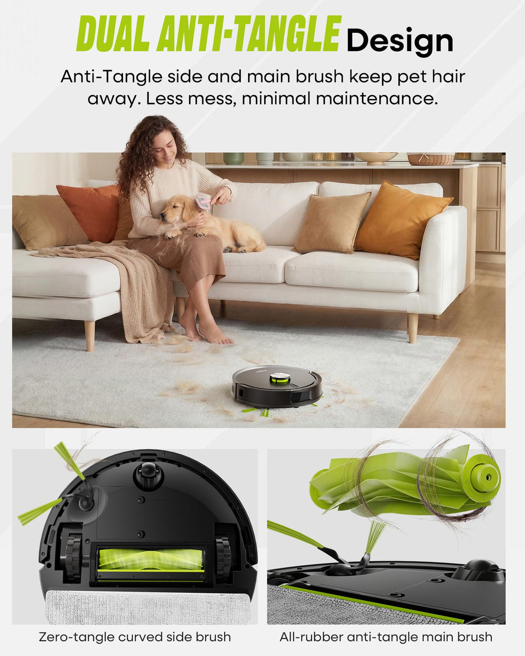 MONSGA Robot Vacuum and Mop Combo, 90 Days Self-Emptying with 8000Pa Suction, LiDAR Smart Mapping, Dual Anti-Tangle for Pet Hair, Carpet and Hard Floor