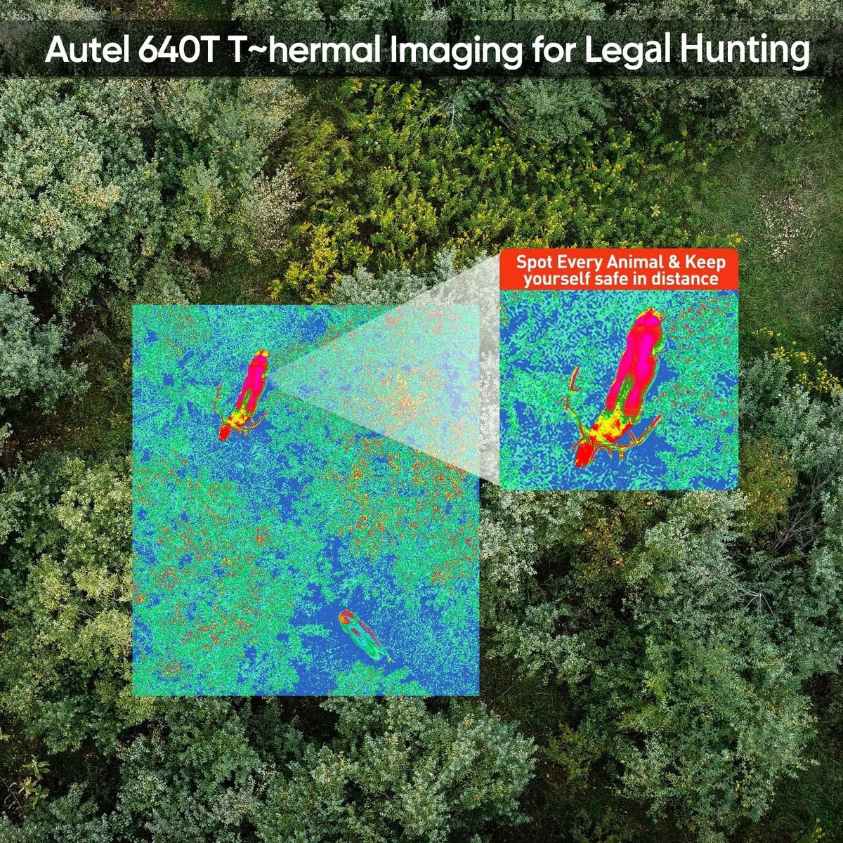 Autel Robotics EVO II Dual 640T Enterprise V3, 640 * 512 T~hermal Imaging | Support Remote ID, 0.8" RYYB CMOS 8K Sensor, DRI Ranges, 1-16x Zoom, 42 Mins,15KM Transmission