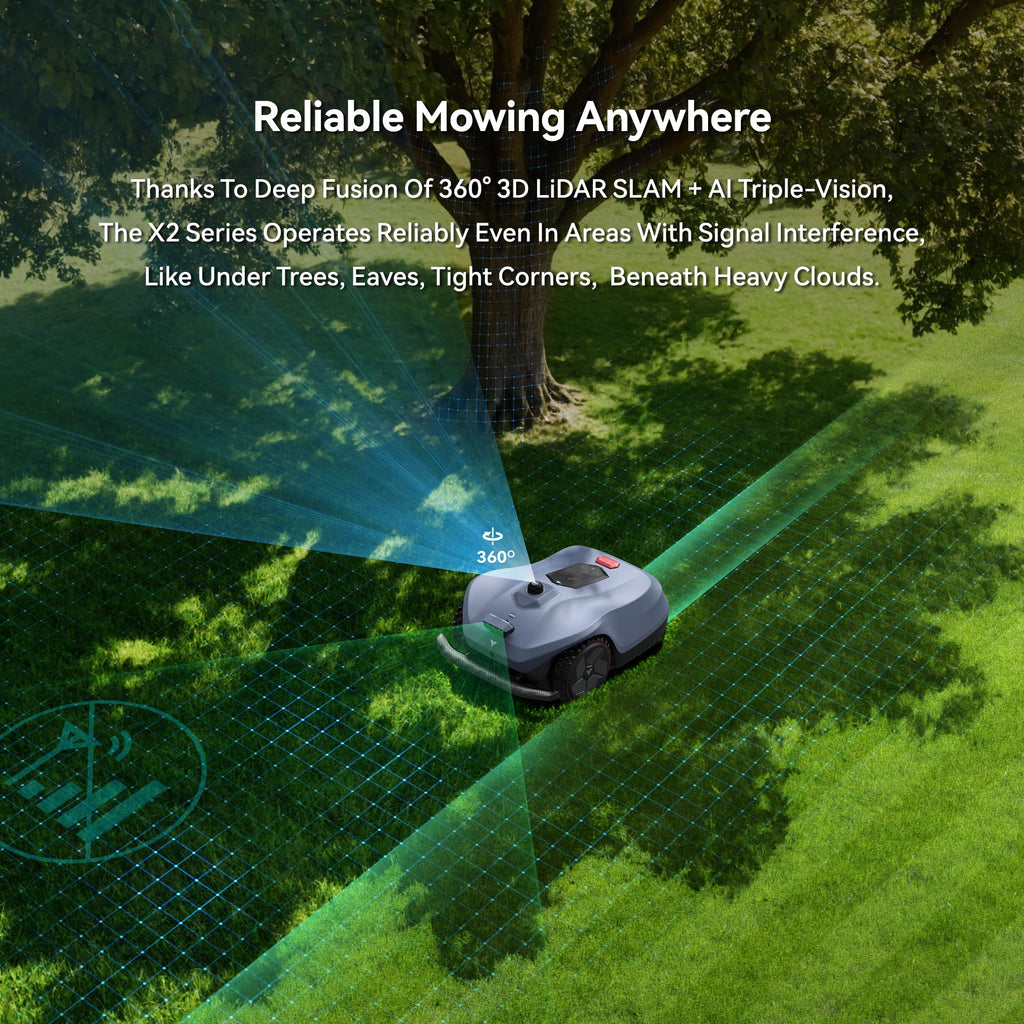 Neomow X SE 3D LiDAR Slam Mapping Robot Lawn Mower Perimeter Wireless for 3/4 Acres AI Vision Obstacle Avoidance with 4G, No RTK Antenna Required, App Control, GPS, IPX5, Anti-Theft, Queit