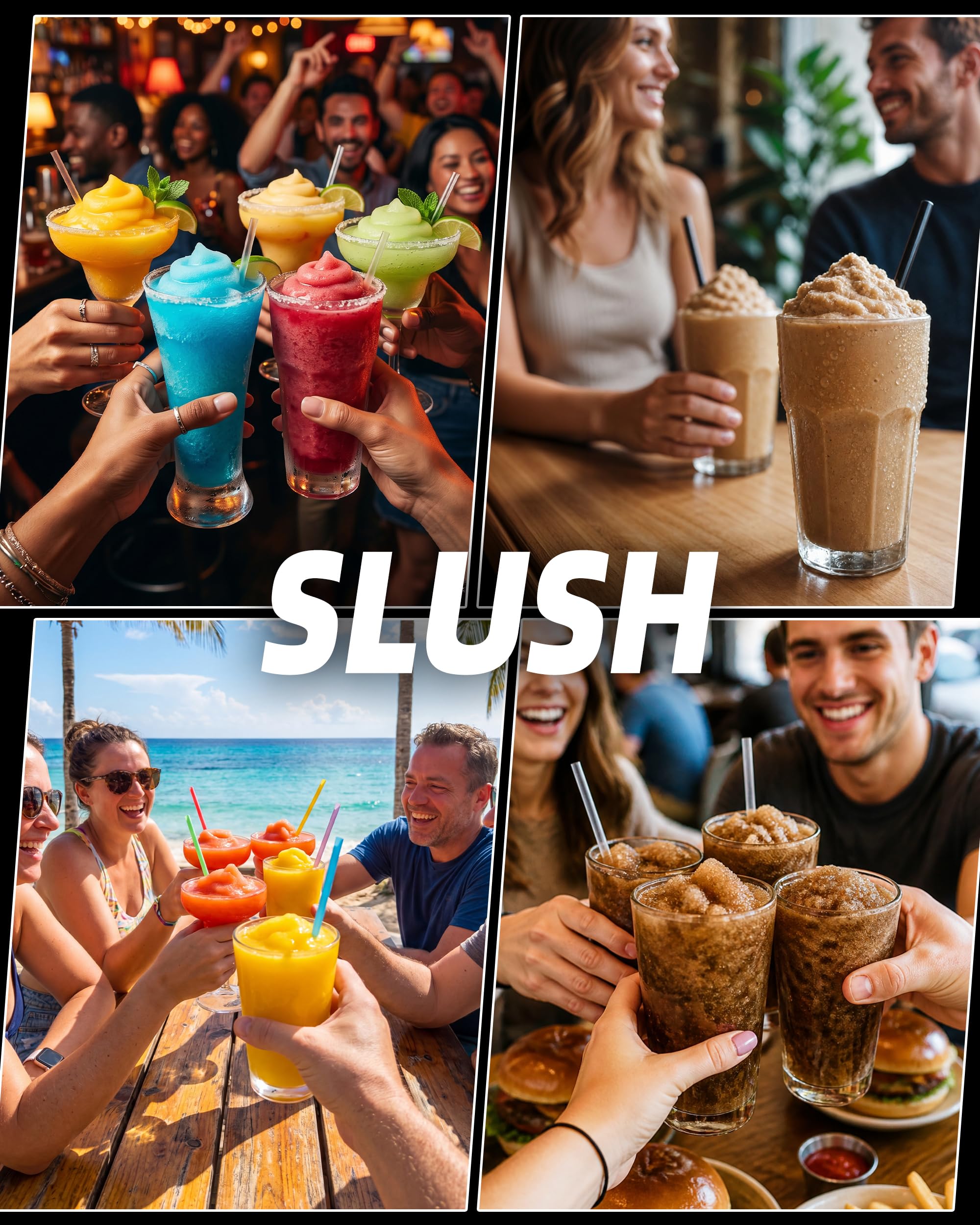 Commercial Slushy Machine 8Gal/30L, Margarita Slushie Smoothie Frozen Drink Maker,5-in-1,Wine Daiquiri Frapper Dispenser for Restaurants, Bars,Cafe and Home Party