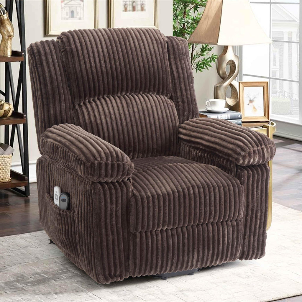 GarveeHome Power Lift Recliner Chair - Heat and Massage, PU Leather Electric Lift Recliner for Elderly & Mobility Impaired，Reclining Sofa with Side Pocket for Living Room