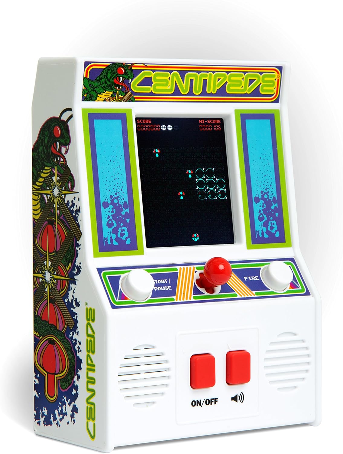 Basic Fun Arcade Classics - Centipede Retro Handheld Arcade Game, White, One Size