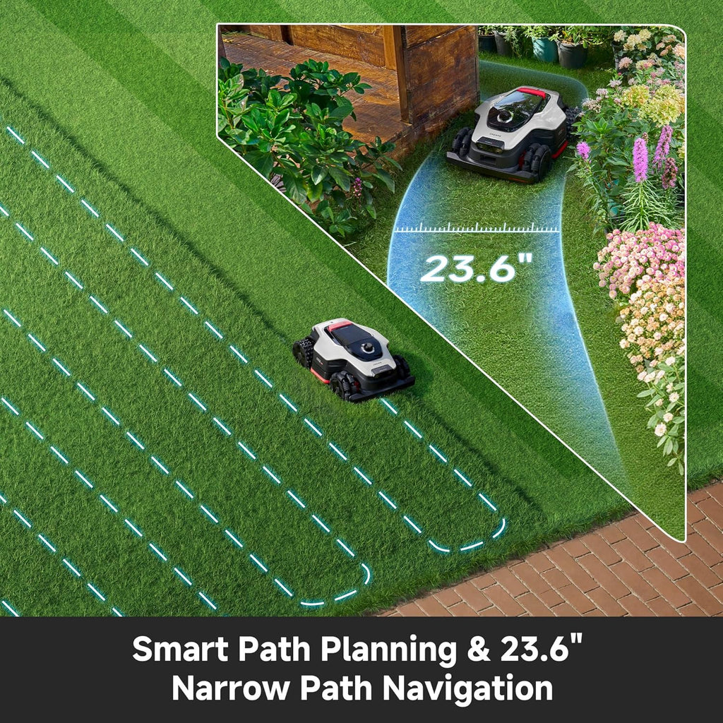 [All-Terrain Wire-Free] DREAME A3 AWD 2000 Robot Lawn Mower, 360° 3D LiDAR & AI Dual Vision Smart Robotic Mowers for 0.5 Acre, 80% Slopes & 45min Fast Charge, 1.97" Edge Trimming, 4G GPS Anti-Theft