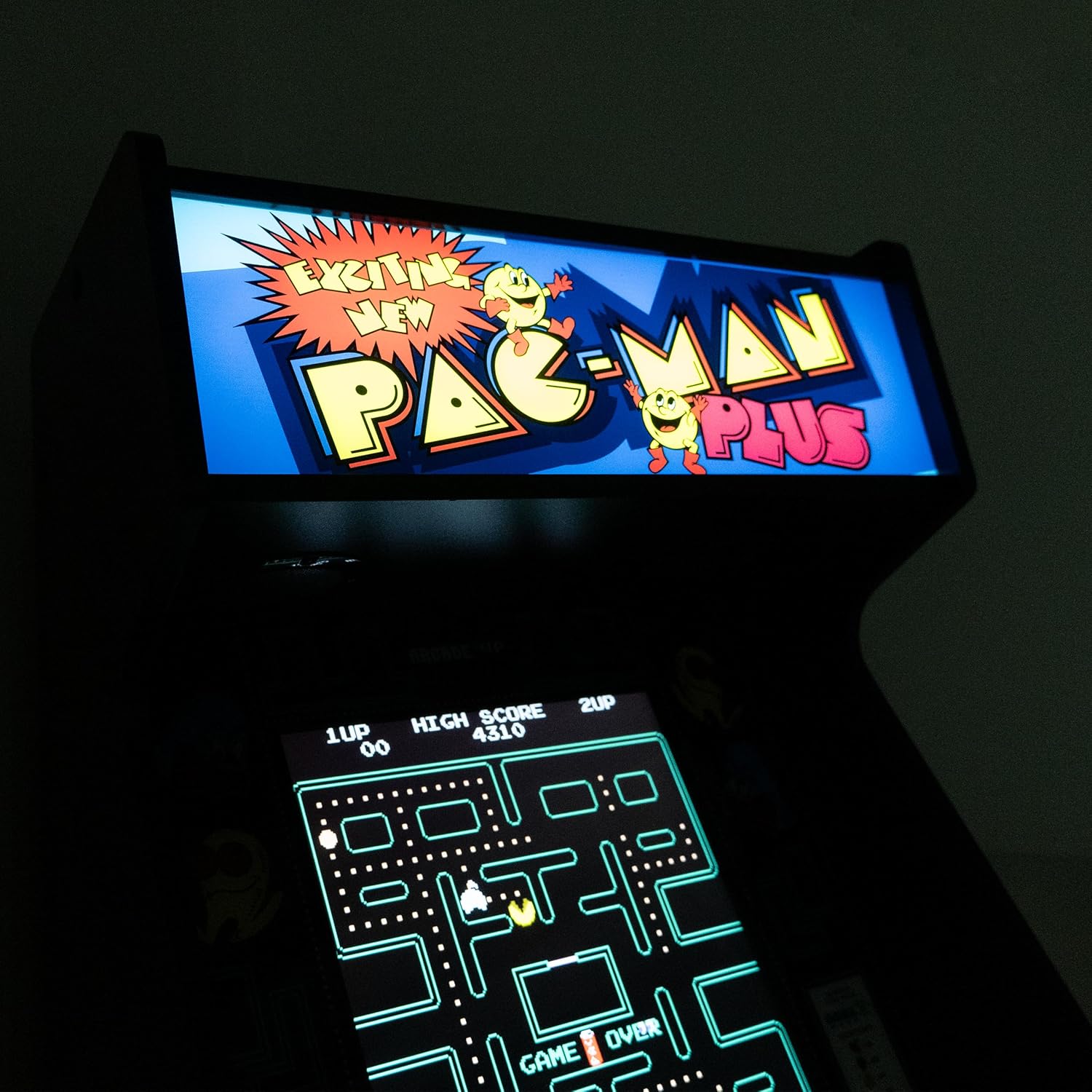 Arcade1Up PAC-Man Plus Deluxe Arcade Machine - 14 Classic Games, Retro Game Console for Home, 5’ Tall Cabinet with 17-Inch Screen, Stand Up Video Game for Game Room