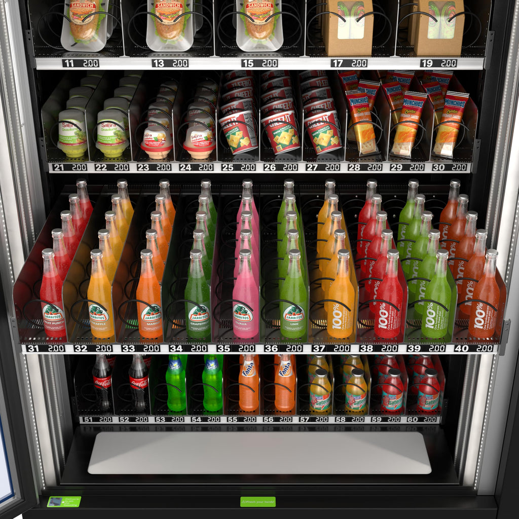 KoolMore Refrigerated Snack Vending Machine with 36 Slots Featuring a Credit Card Reader and Coin/Bill Acceptor in Black (KM-VMR-30-BCR)