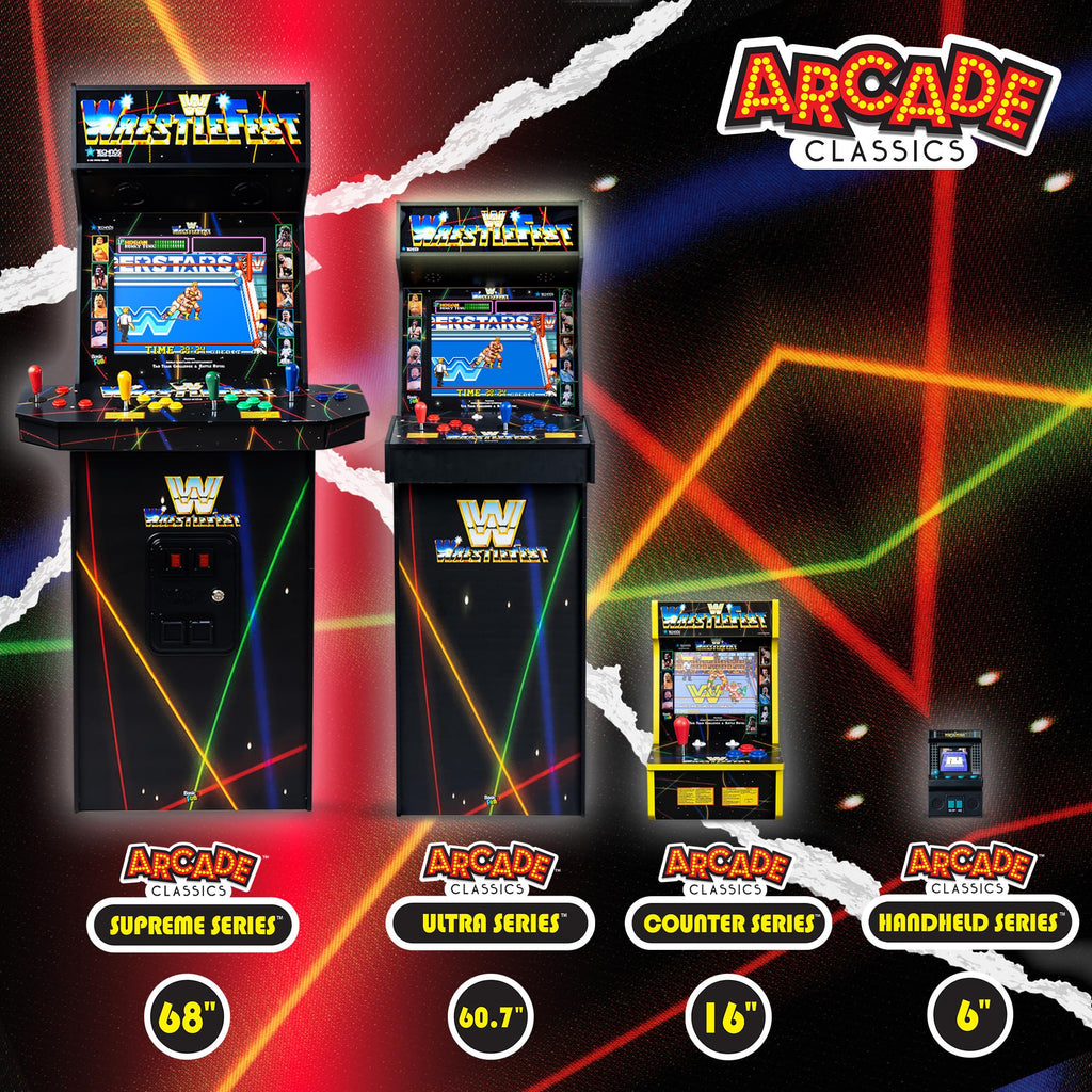 Arcade Classics - Atari Asteroids Counter Series Game Machine, 5 Games, 8" Liquid Crystal Screen - Mini Cabinet, Portable Gaming, Retro, Countertop Console, Basement Decoration, Man Cave