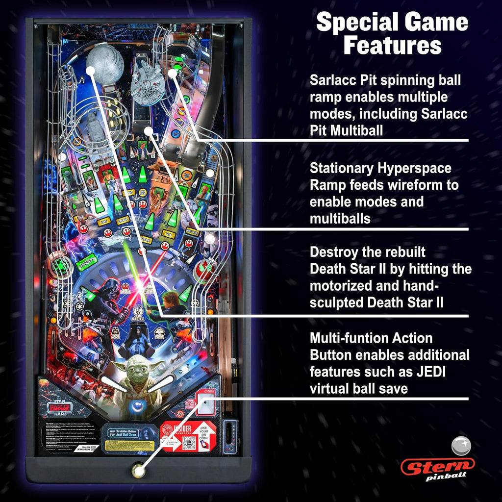 Stern Pinball Star Wars: Fall of The Empire with Insider Connected, Pro Edition Arcade Pinball Machine