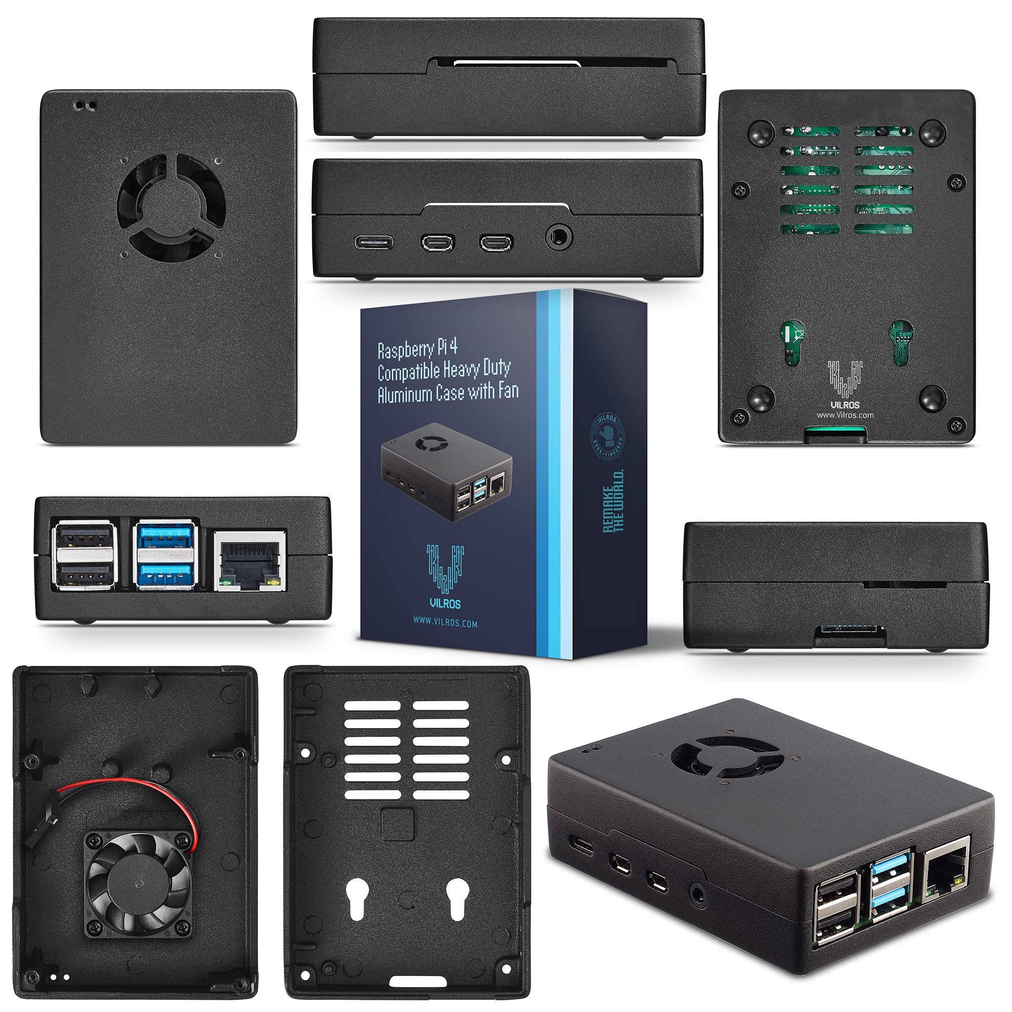Vilros Raspberry Pi 4 4GB Basic Starter Kit with Fan-Cooled Heavy-Duty Aluminum Alloy Case