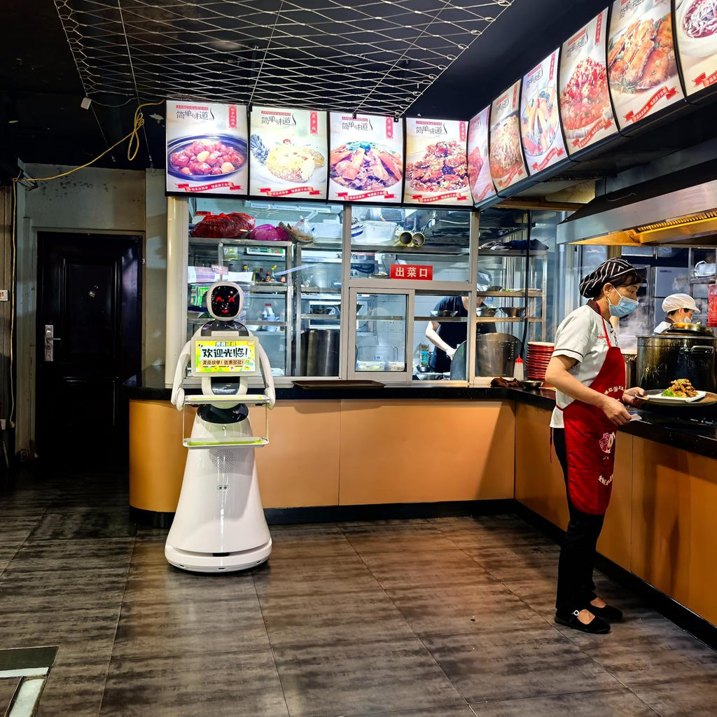 Commercial Restaurant Delivery Robot, Autonomous Food Delivery Robot with AI Voice Interaction, Navigation, Smart Restaurant Service Robots for Hotel Cafe Food Court Hospitality Business