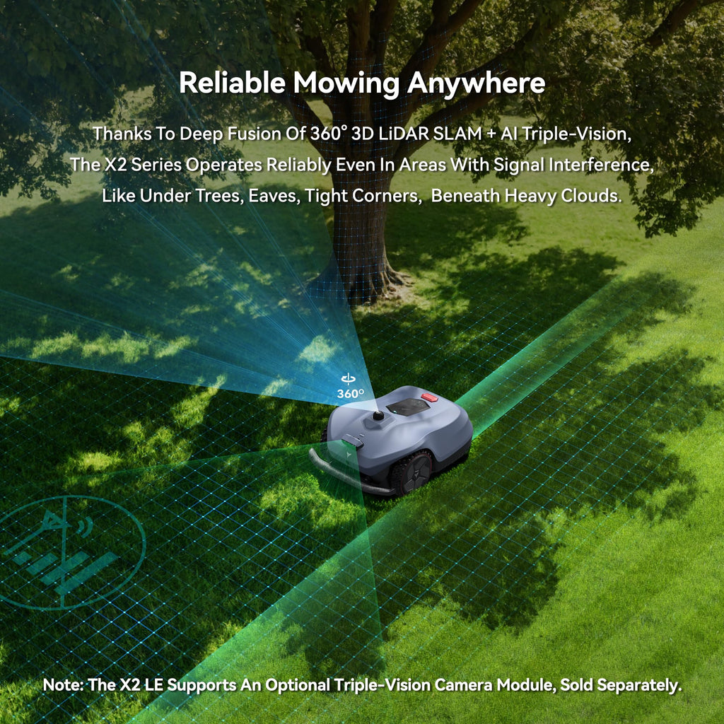 Neomow X SE 3D LiDAR Slam Mapping Robot Lawn Mower Perimeter Wireless for 3/4 Acres AI Vision Obstacle Avoidance with 4G, No RTK Antenna Required, App Control, GPS, IPX5, Anti-Theft, Queit