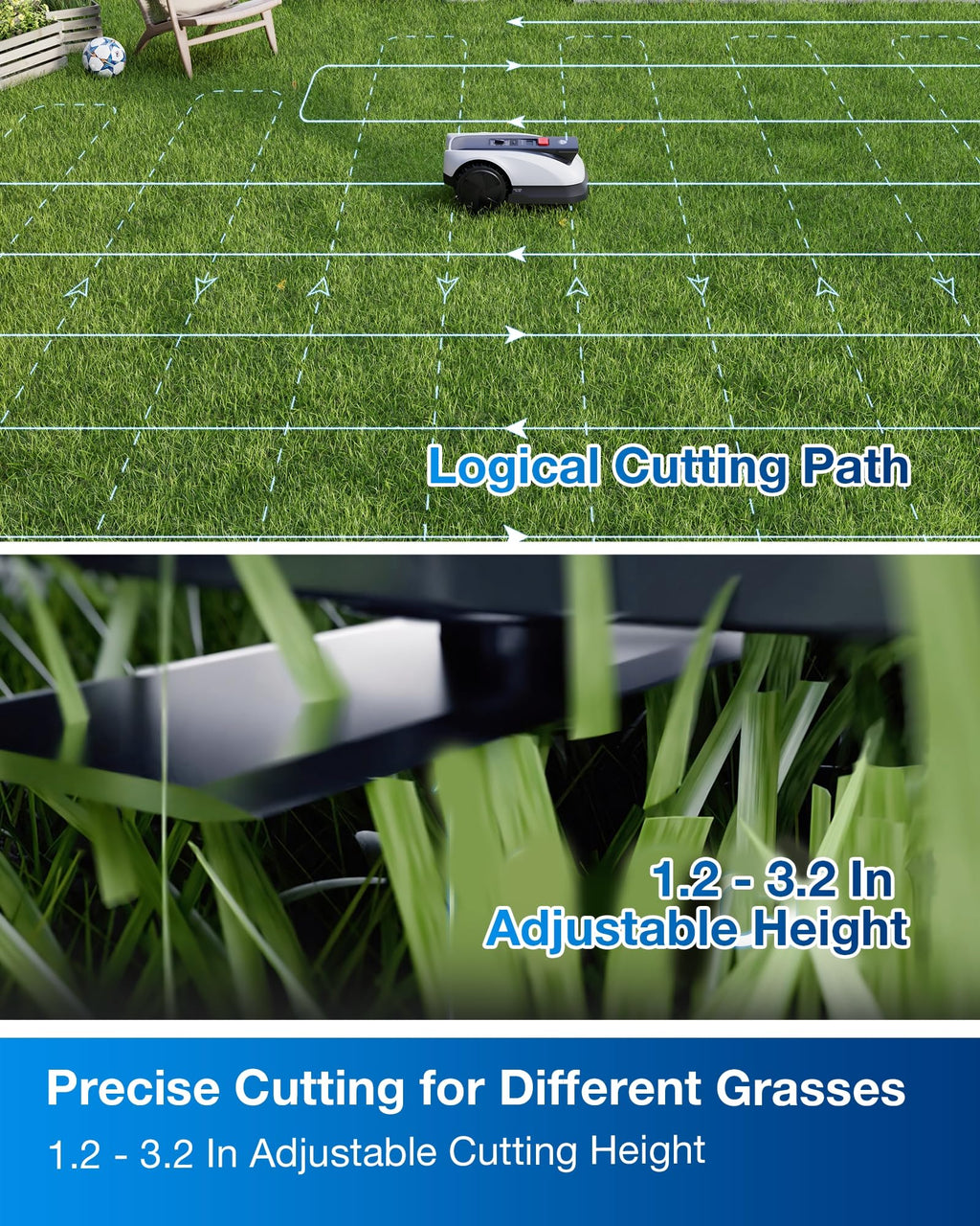 ECOVACS Goat A3000 LiDAR PRO Robotic Lawn Mower for Up to 3/4 Acre, 7500 mAh Battery with 189W Fast Charging, Wire-Free Dual-LiDAR Navigation, Built-in TruEdge Edge Trimmer, Smart App Control