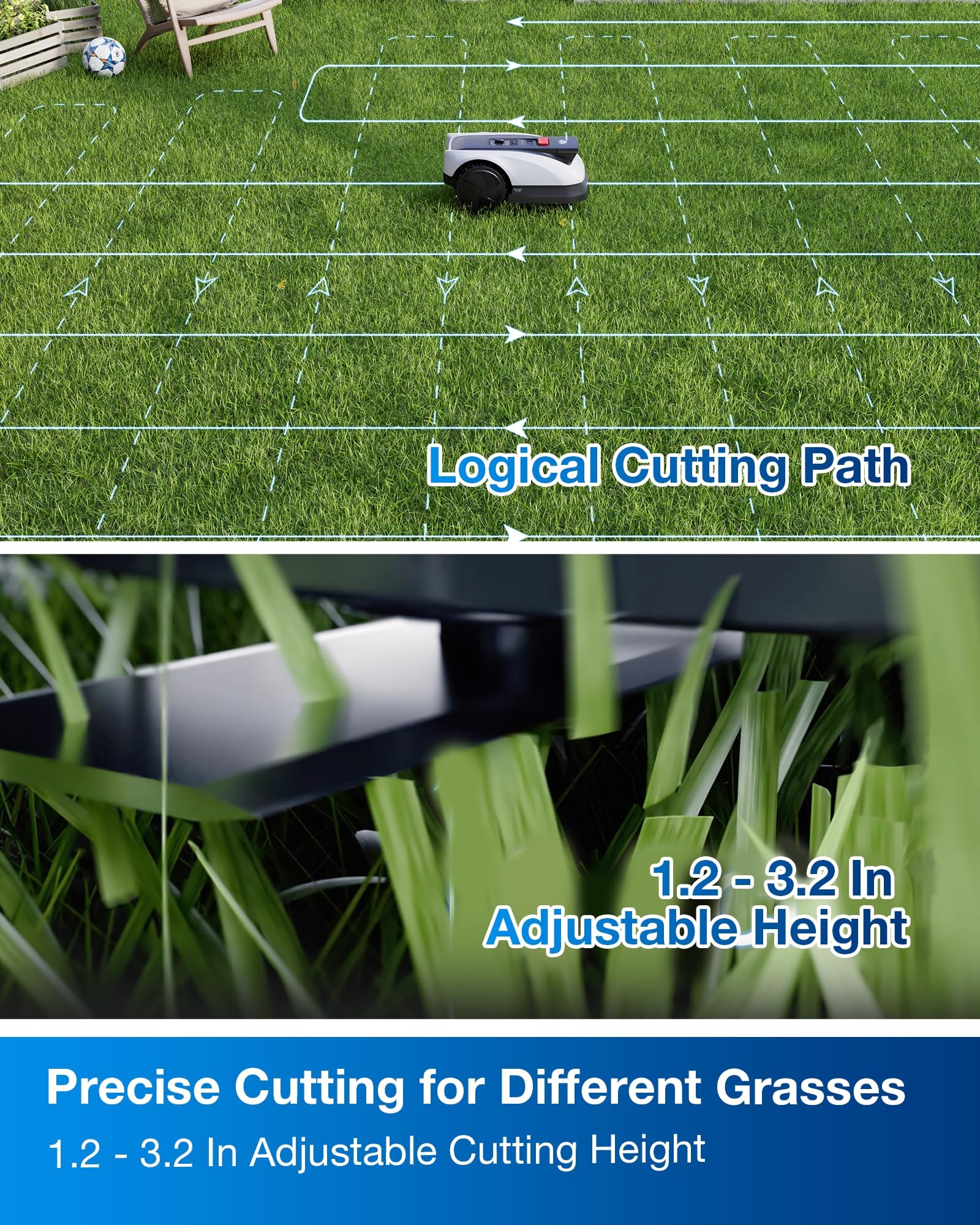 ECOVACS Goat A3000 LiDAR PRO Robotic Lawn Mower for Up to 3/4 Acre, 7500 mAh Battery with 189W Fast Charging, Wire-Free Dual-LiDAR Navigation, Built-in TruEdge Edge Trimmer, Smart App Control