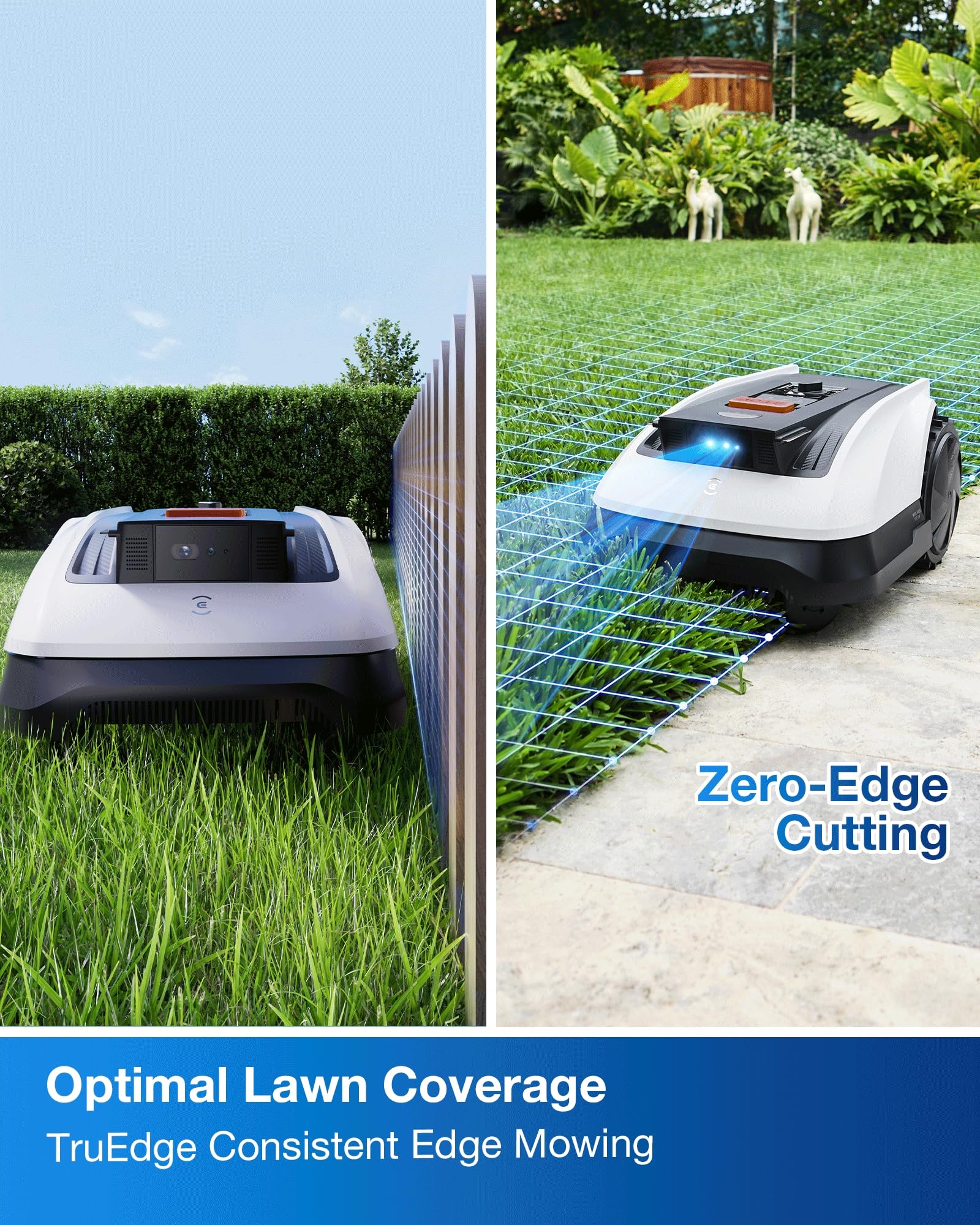 ECOVACS Goat A3000 LiDAR PRO Robotic Lawn Mower for Up to 3/4 Acre, 7500 mAh Battery with 189W Fast Charging, Wire-Free Dual-LiDAR Navigation, Built-in TruEdge Edge Trimmer, Smart App Control