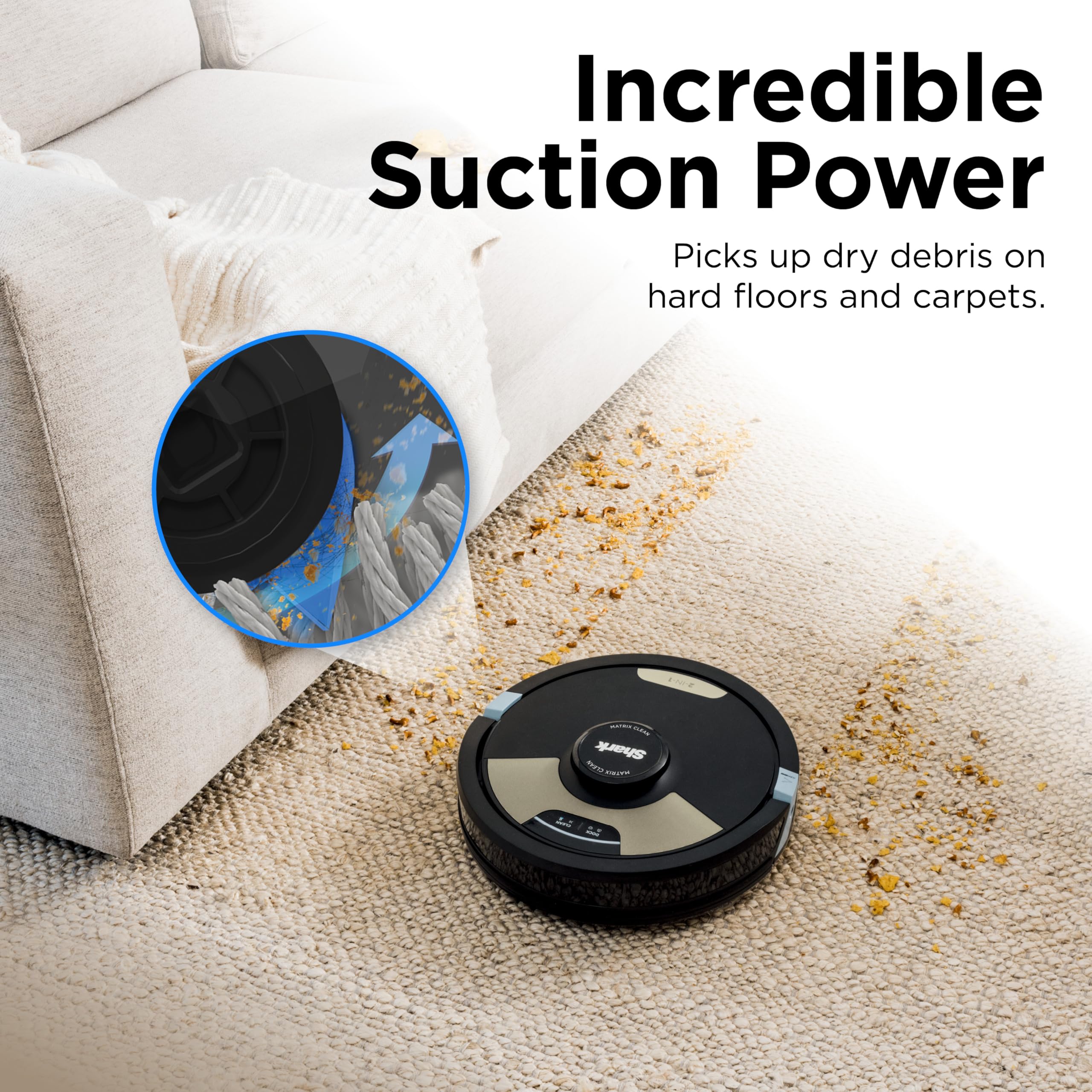 Shark Matrix Plus | 2-in-1 Robot Vacuum & Mop for Carpets & Hard Floors | Sonic Mopping & Powerful Suction for Pet Hair | Self-Empty Base | 60-Day Capacity | HEPA | LiDAR Nav | Black/Gold | AV2610WA