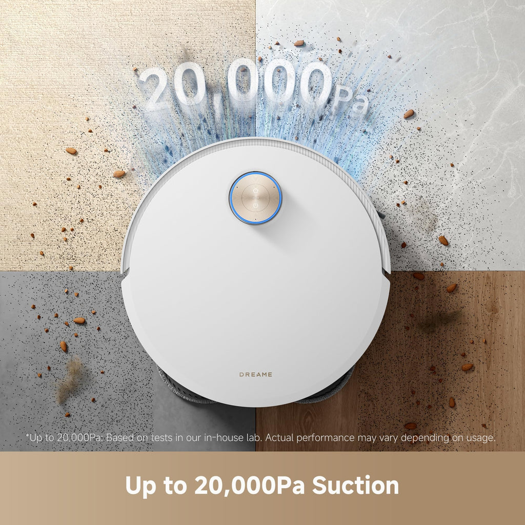 DREAME Aqua10 Roller AE Robot Vacuum, Roller Mop Fresh Water Mopping, Carpet-Safe Roller Guard, Auto-Empty, 30,000Pa Suction, 212℉ Hot Water Mop Washing, Hot Air Drying, 100% Detangling, Voice Control