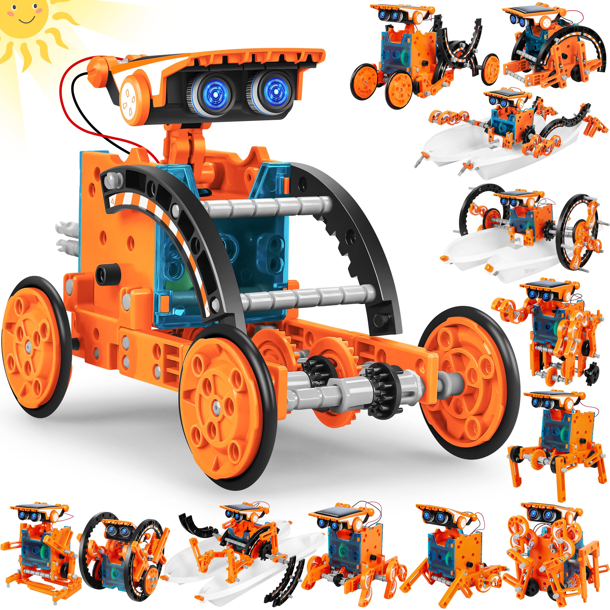 Bottleboom STEM 13-in-1 Education Solar Power Robots Toys for Boys Age 8-12, Educational Toy Science Kits for Kids Experiment Robotics Set Birthday Gifts for 8 9 10 11 12 Years Old